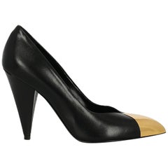 Celine Woman Pumps Black Leather IT 37.5