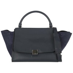 Celine Woman Shoulder bag Trapeze Navy Leather