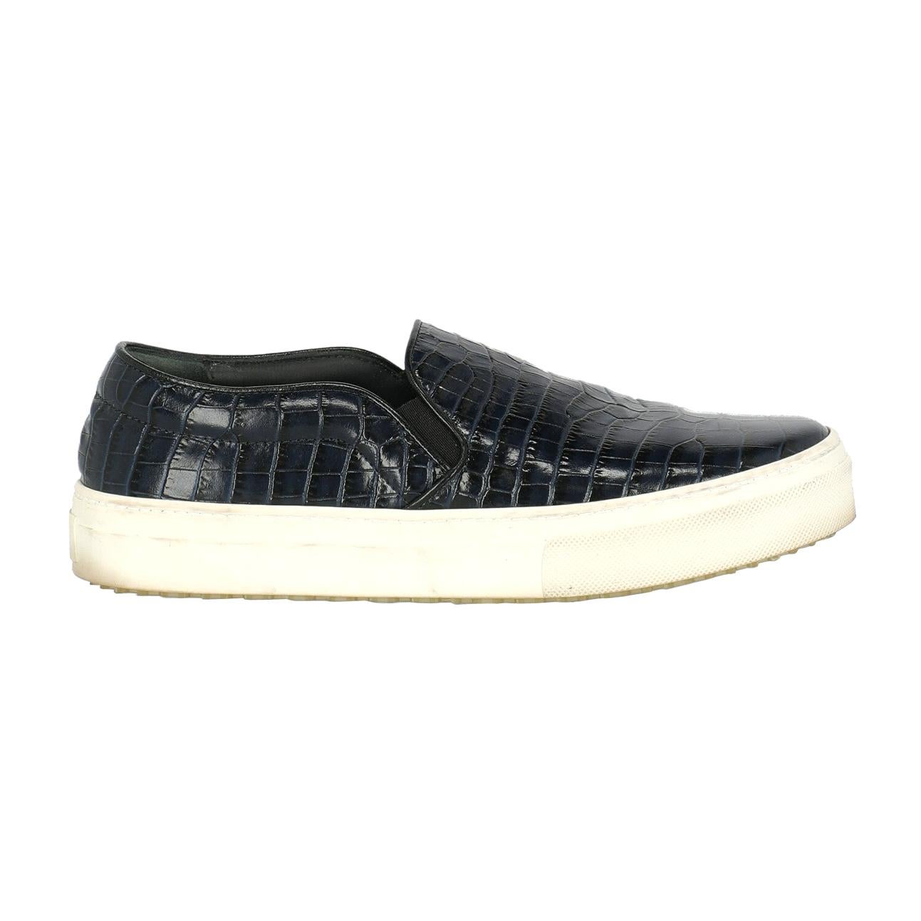 Celine Woman Sneakers Navy Leather IT 38 For Sale