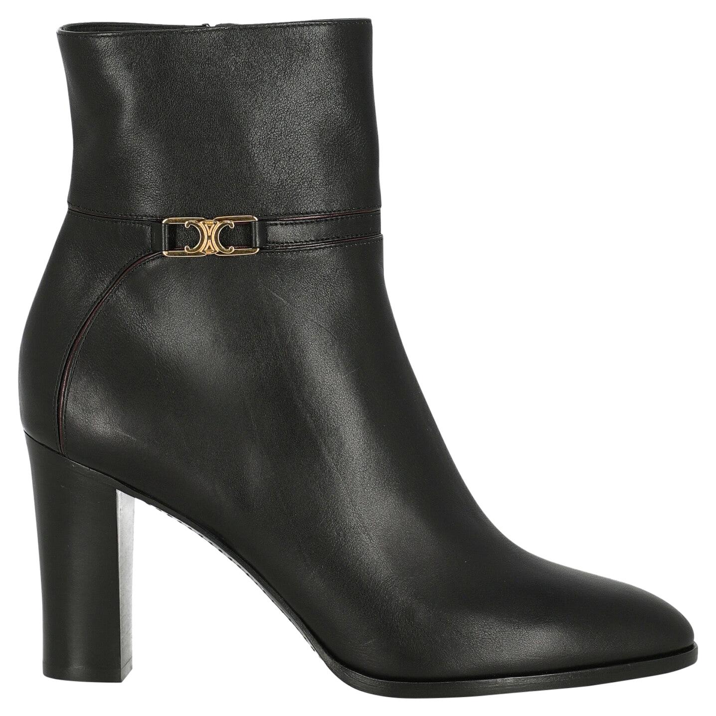 Celine  Women Ankle boots  Black Leather EU 38.5 For Sale