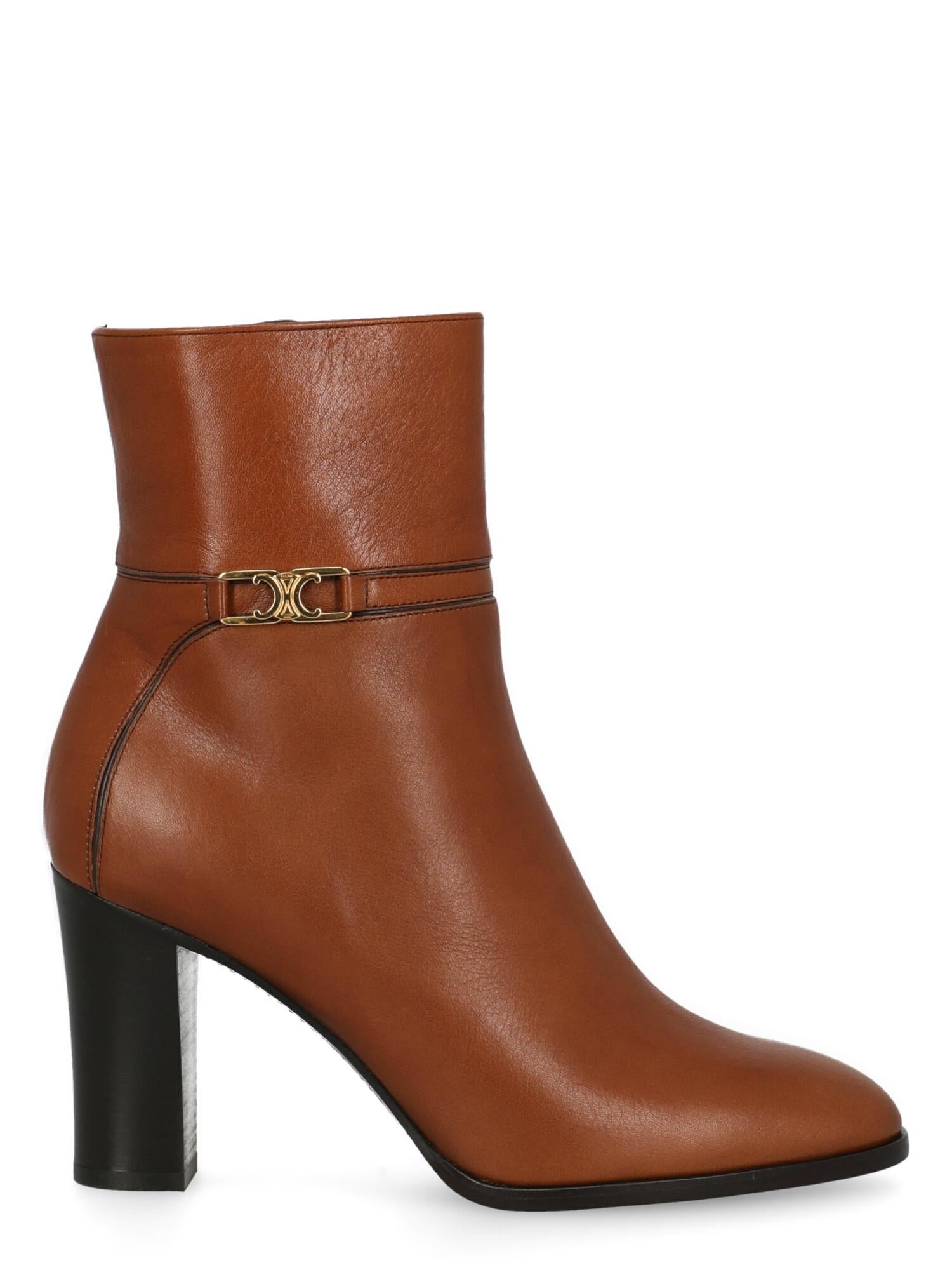Women's Celine  Women Ankle boots  Brown Leather EU 38.5