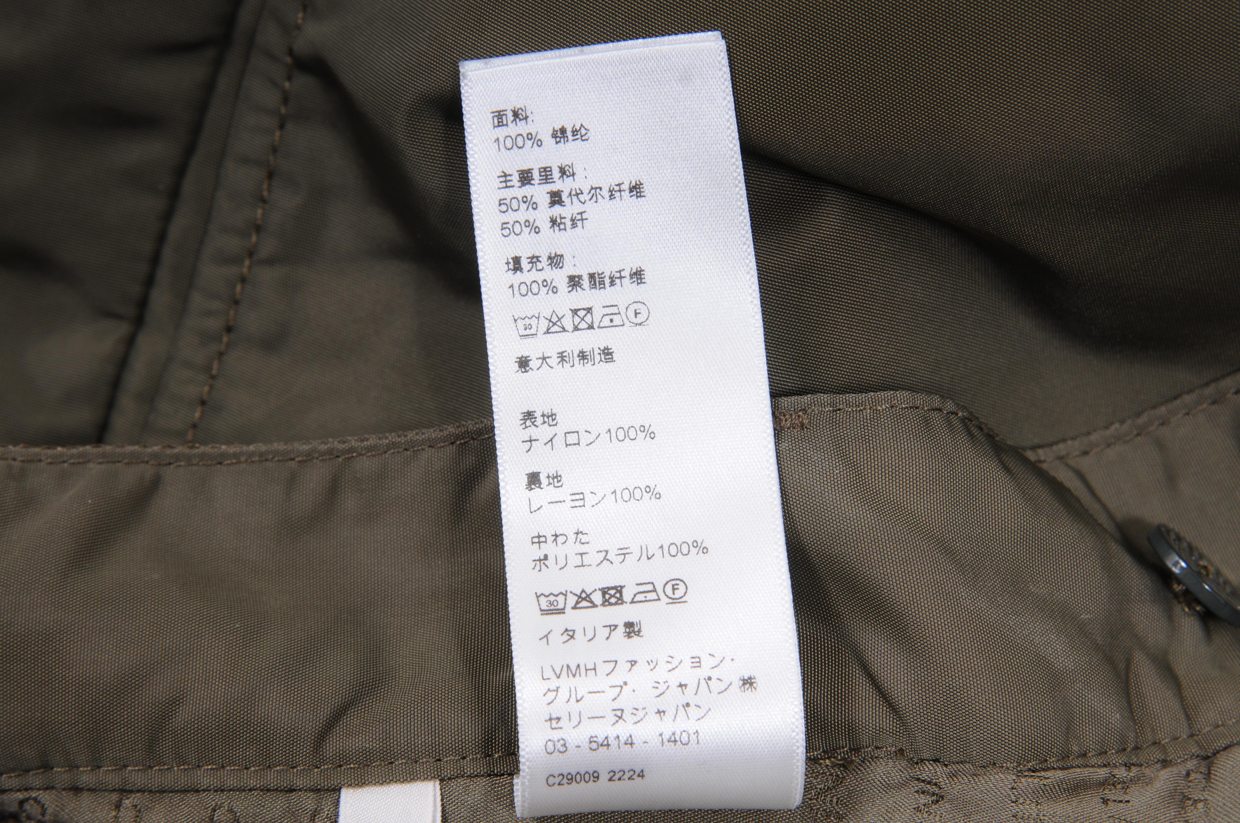 Celine Damen Cargohose Größe 40 US8 Grün Kaki Leichtes Nylon Gold Hardware im Angebot 8