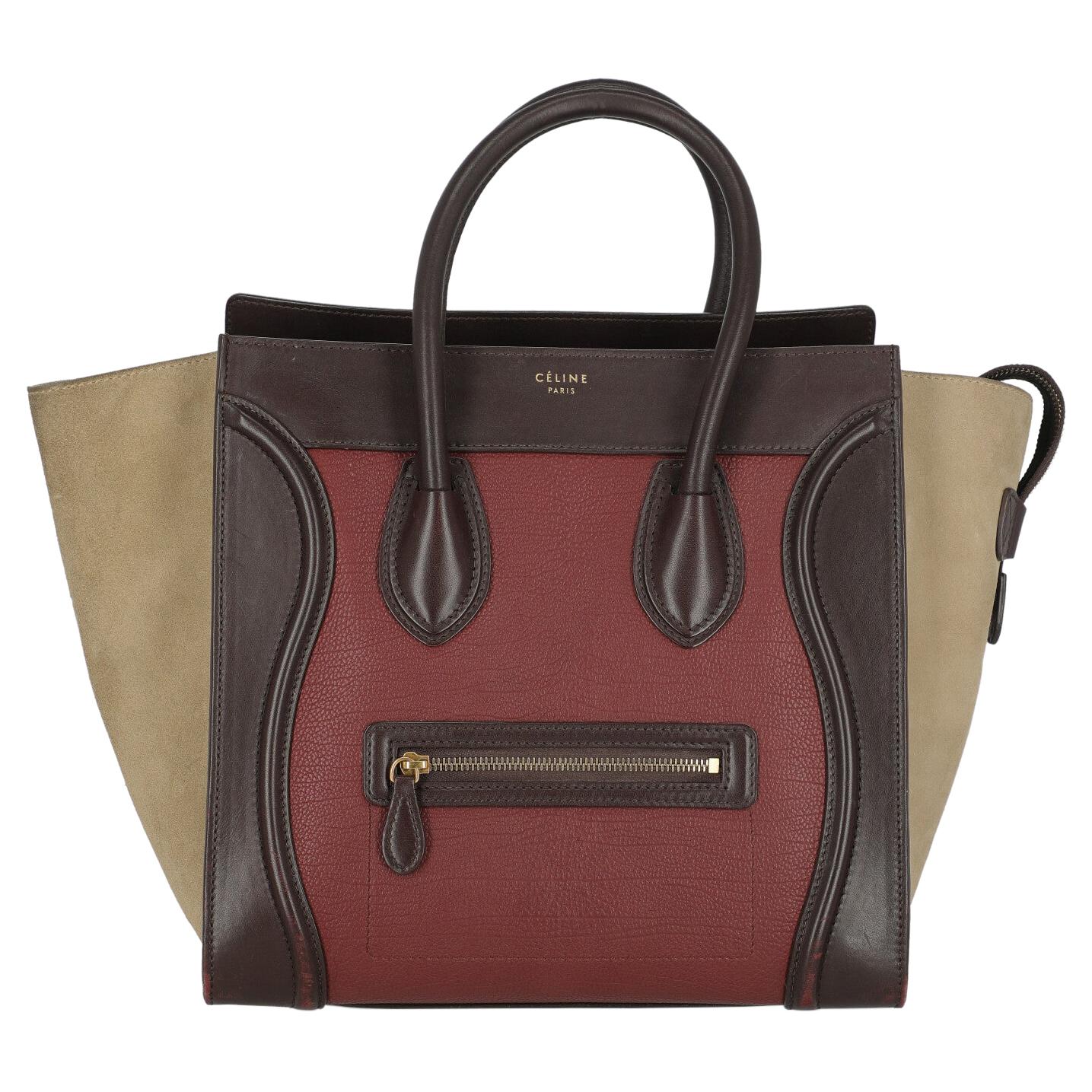 Celine Women  Handbags  Luggage Burgundy Leather For Sale