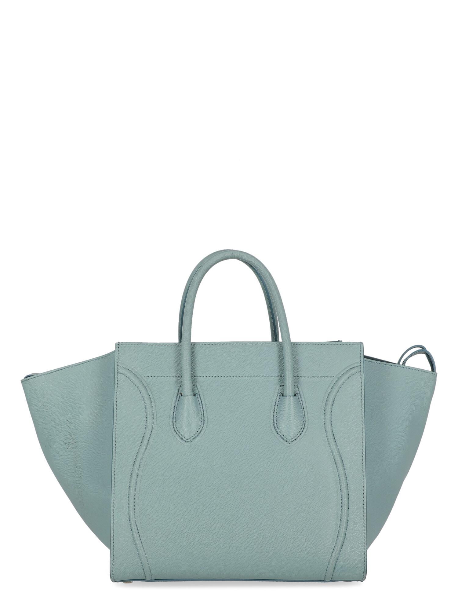 Gray Celine  Women   Handbags Phantom Blue Leather  For Sale