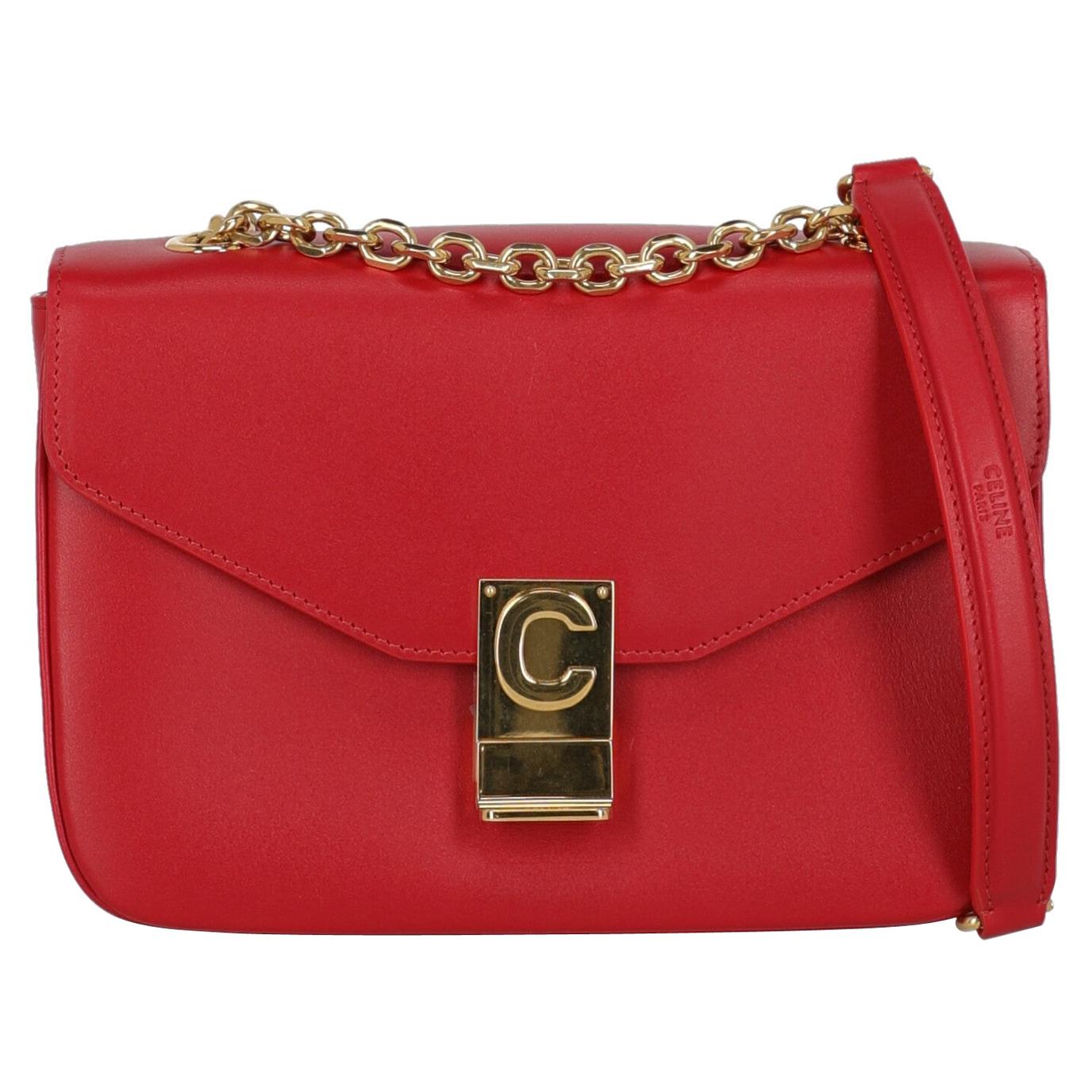 Celine  Women Handbags  Red Leather For Sale