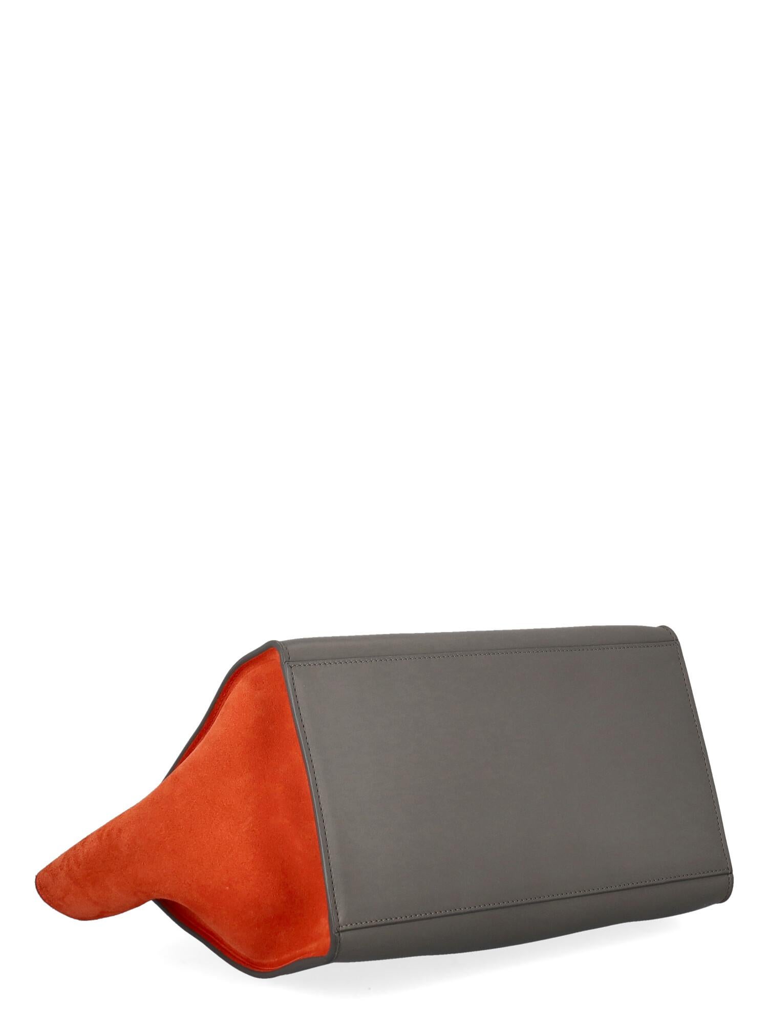 Celine Women Handbags Trapã¨Ze Black, Grey, Orange Leather  For Sale 1