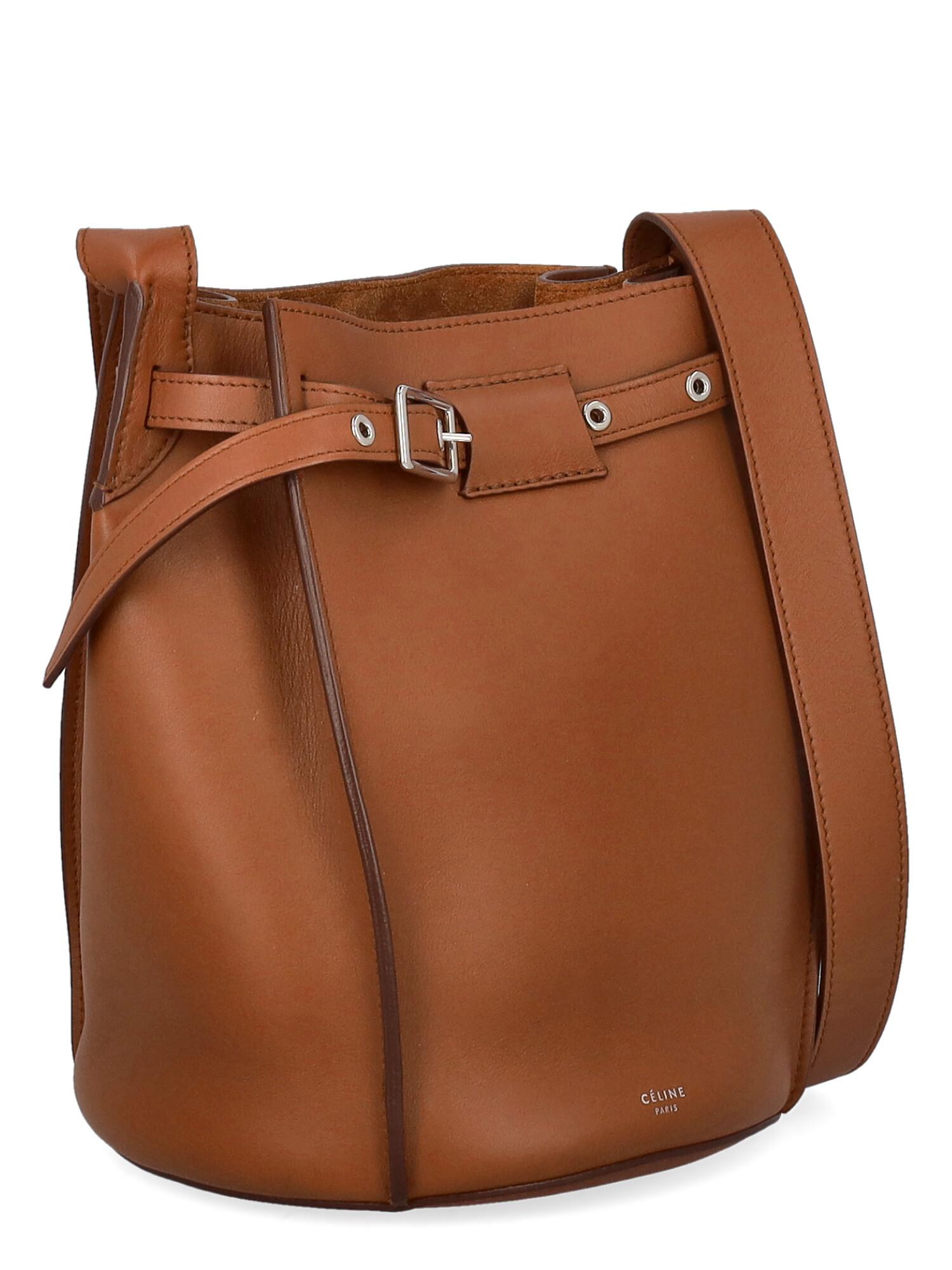 Celine Women Shoulder bags Brown Leather In Excellent Condition For Sale In Milan, IT