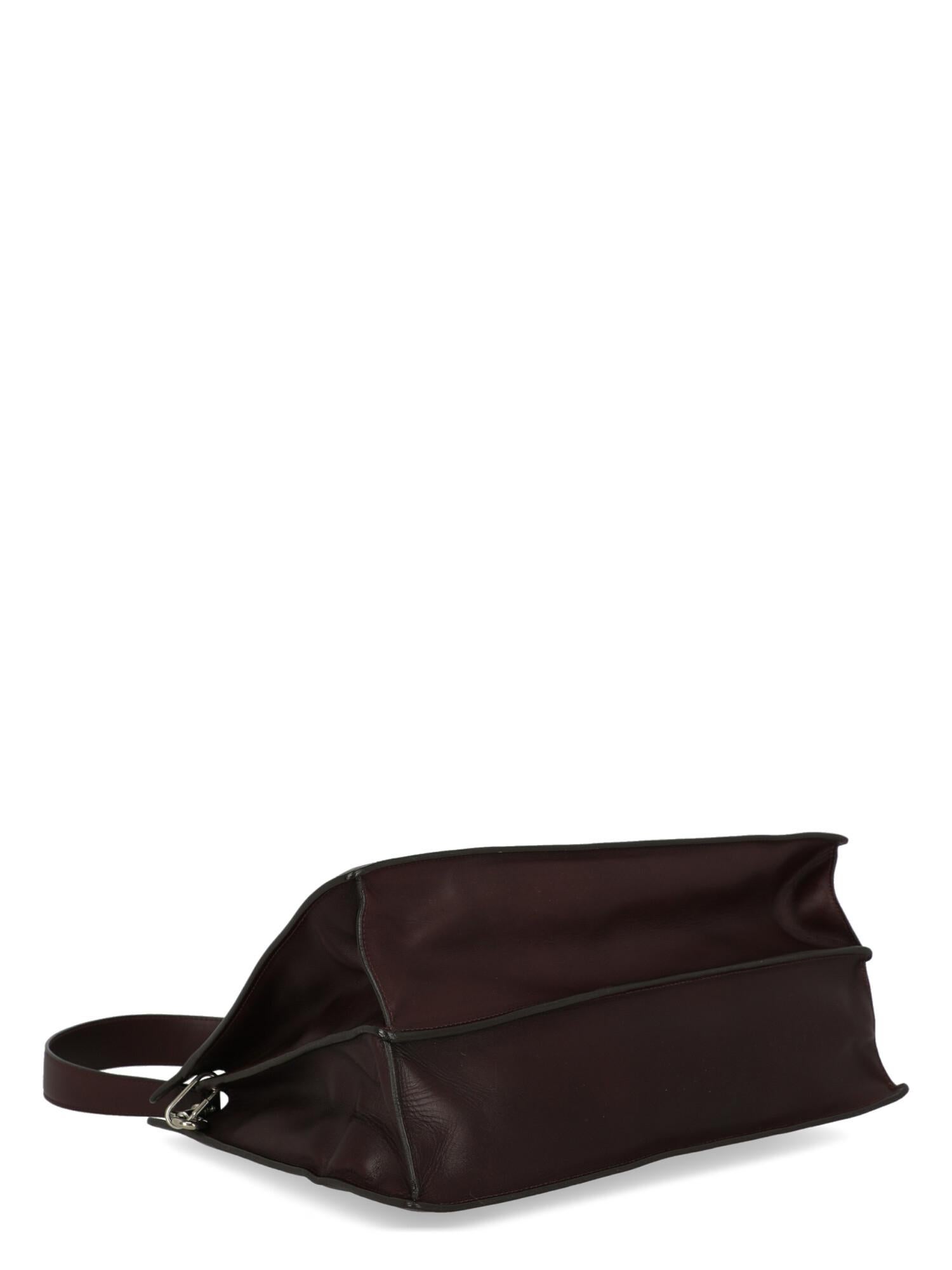 Women's Celine Women  Shoulder bags Burgundy Leather
