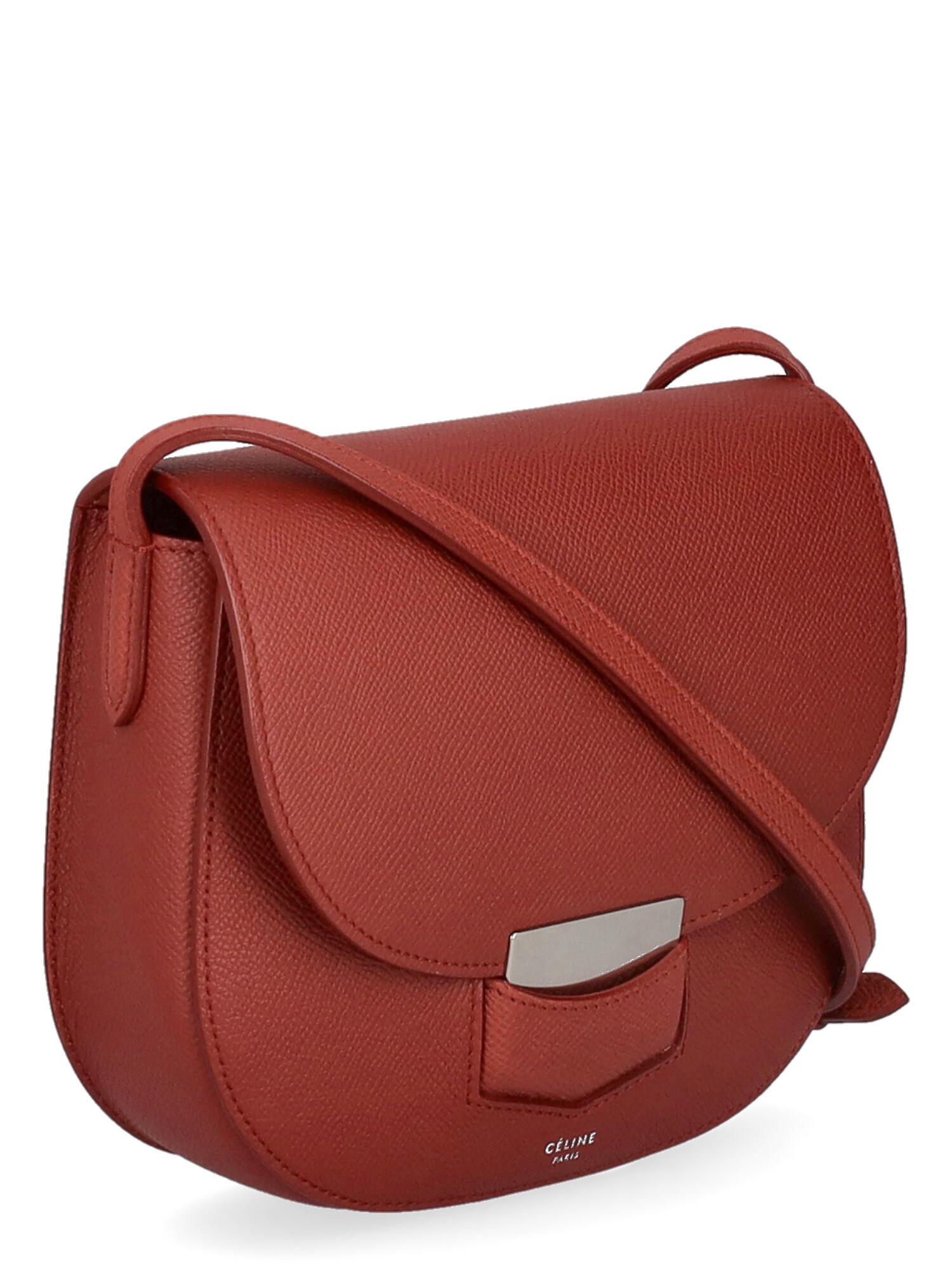 Brown Celine Women Shoulder bags  Red Leather  For Sale