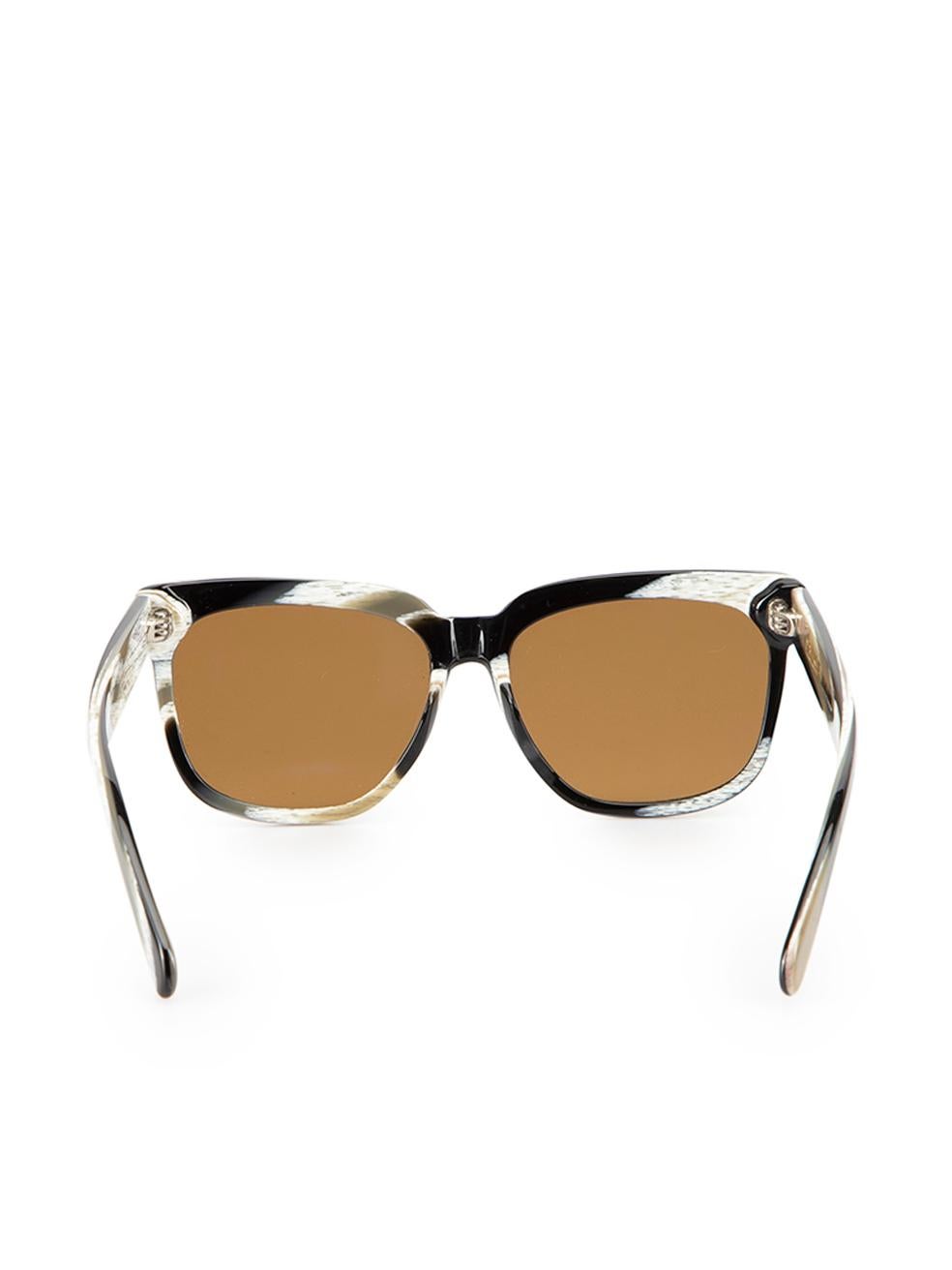 Céline Women's Abstract Stripe Square Frame Sunglasses In Good Condition For Sale In London, GB