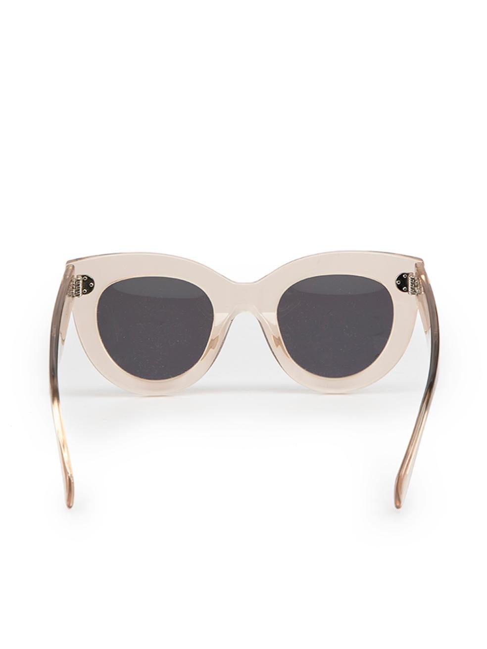 Céline Women's Beige Transparent Cat Eye Sunglasses In Good Condition In London, GB