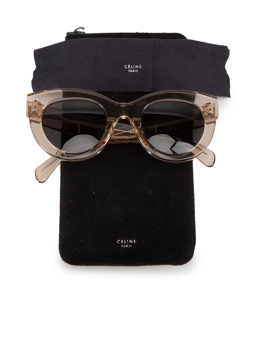 Céline Women's Beige Transparent Cat Eye Sunglasses 3