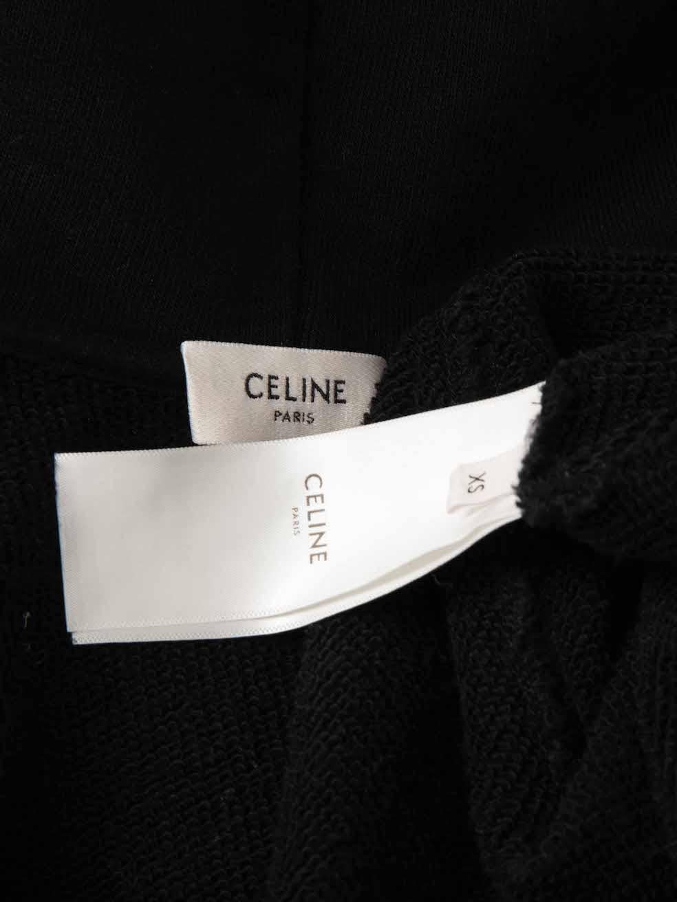 Céline Women's Black Embroidered Logo Hoodie 1