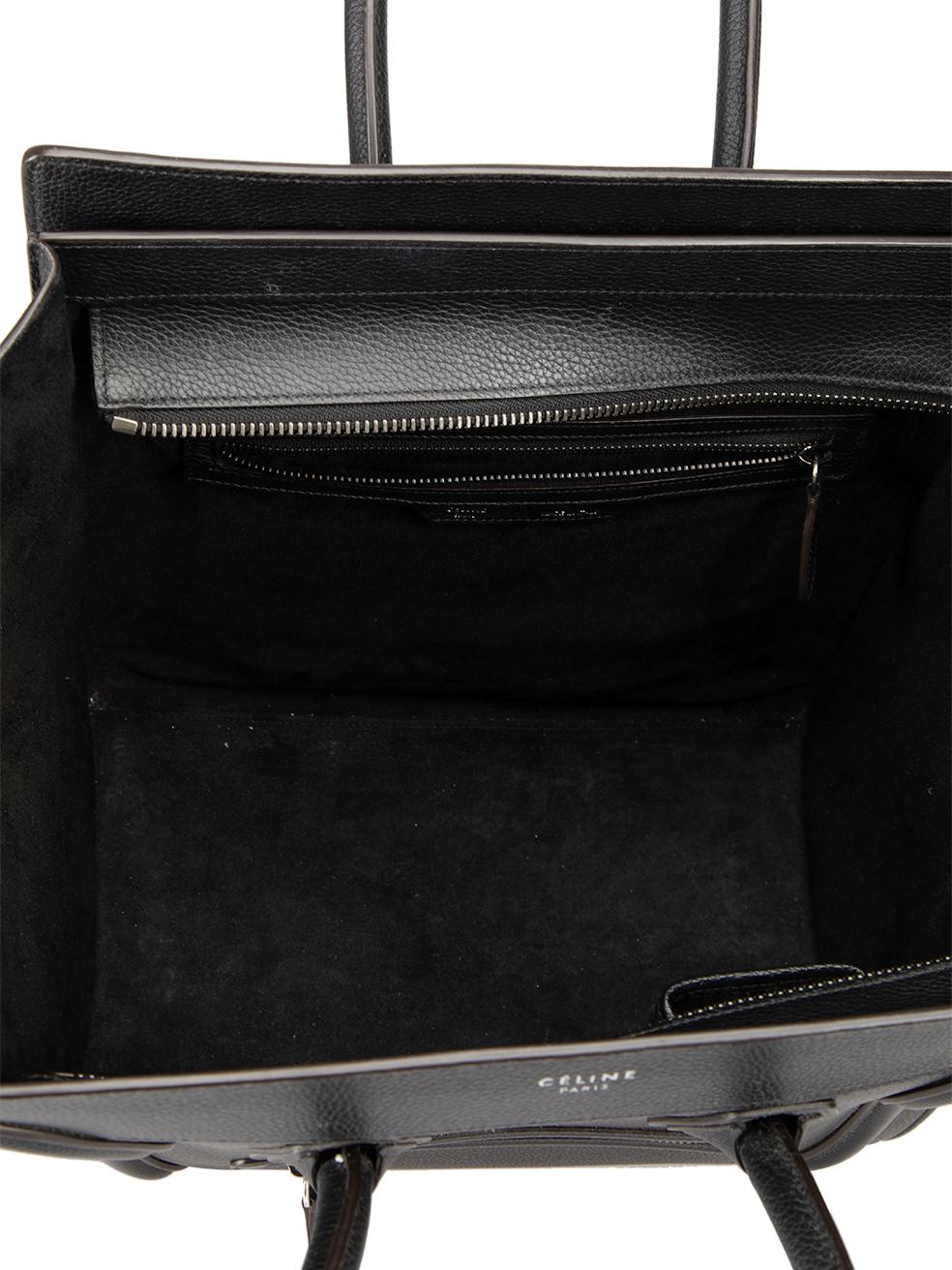 Céline Women's Black Leather Mini Luggage Tote 2