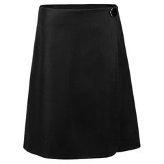 Céline Women's Black Linen Wrap Mini Skirt