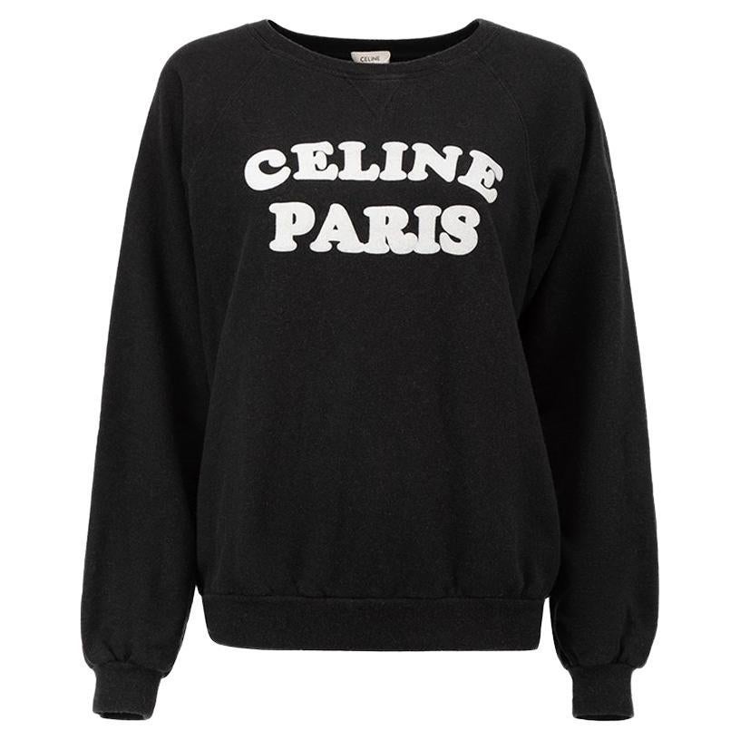 Céline Women's Black Logo Print Sweater