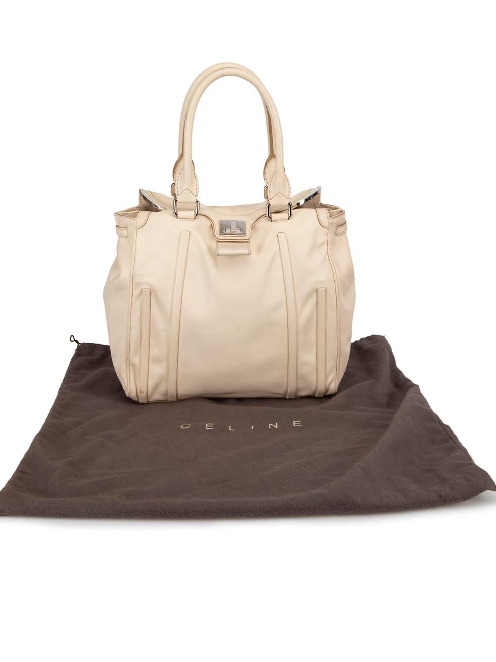 Céline Women's Cream Leather Large Tote Bag 3