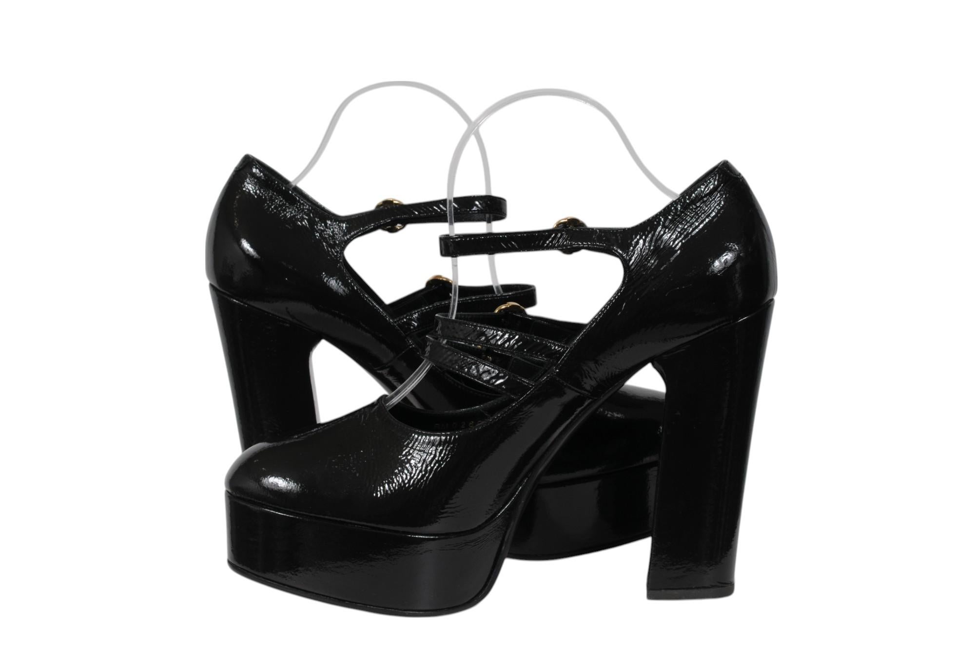 Celine Womens Melody Mary Jane Pumps US 10.5 IT 40.5 Negro charol en venta 6