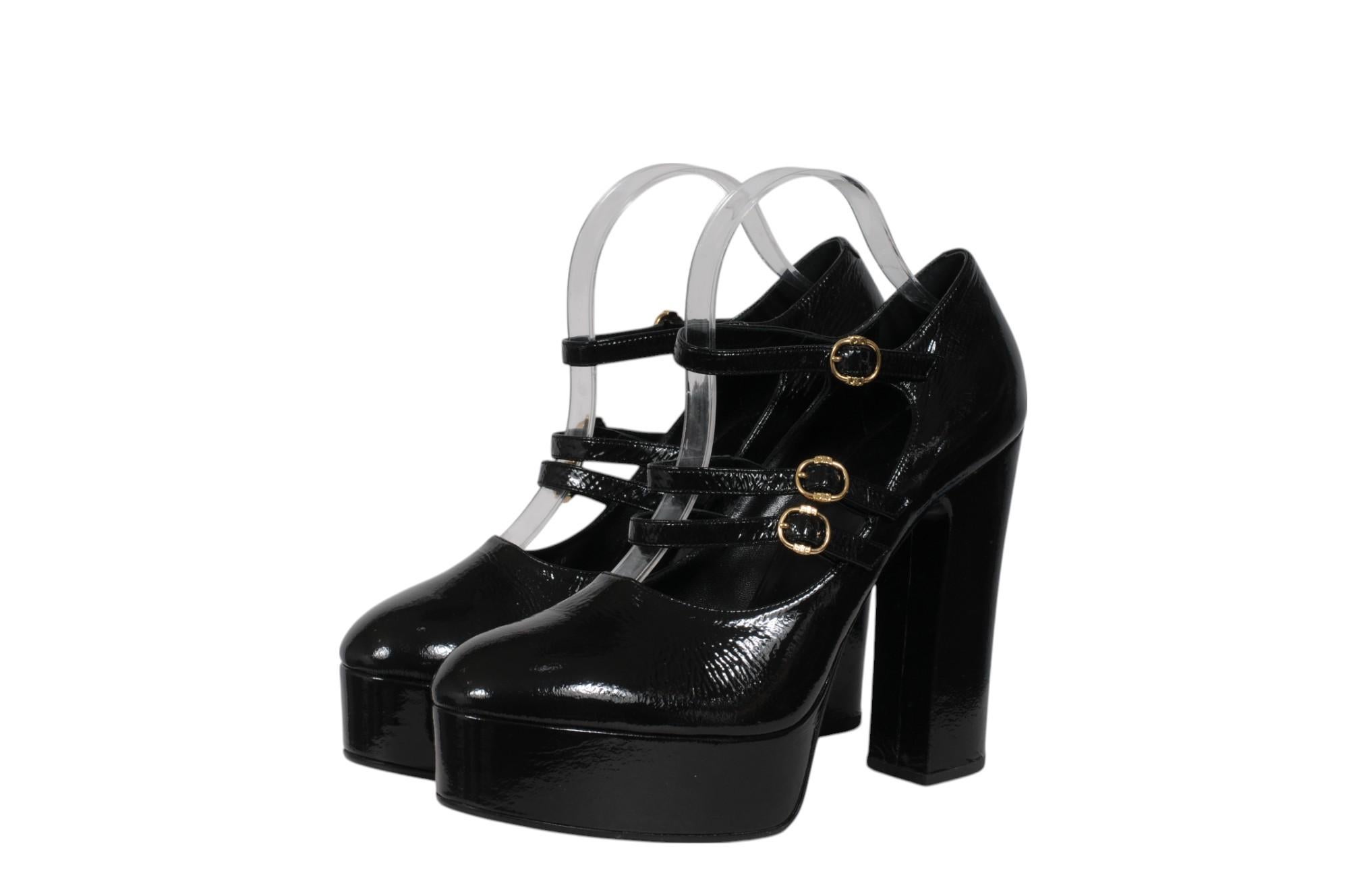 Celine Womens Melody Mary Jane Pumps US 10.5 IT 40.5 Negro charol en venta 3
