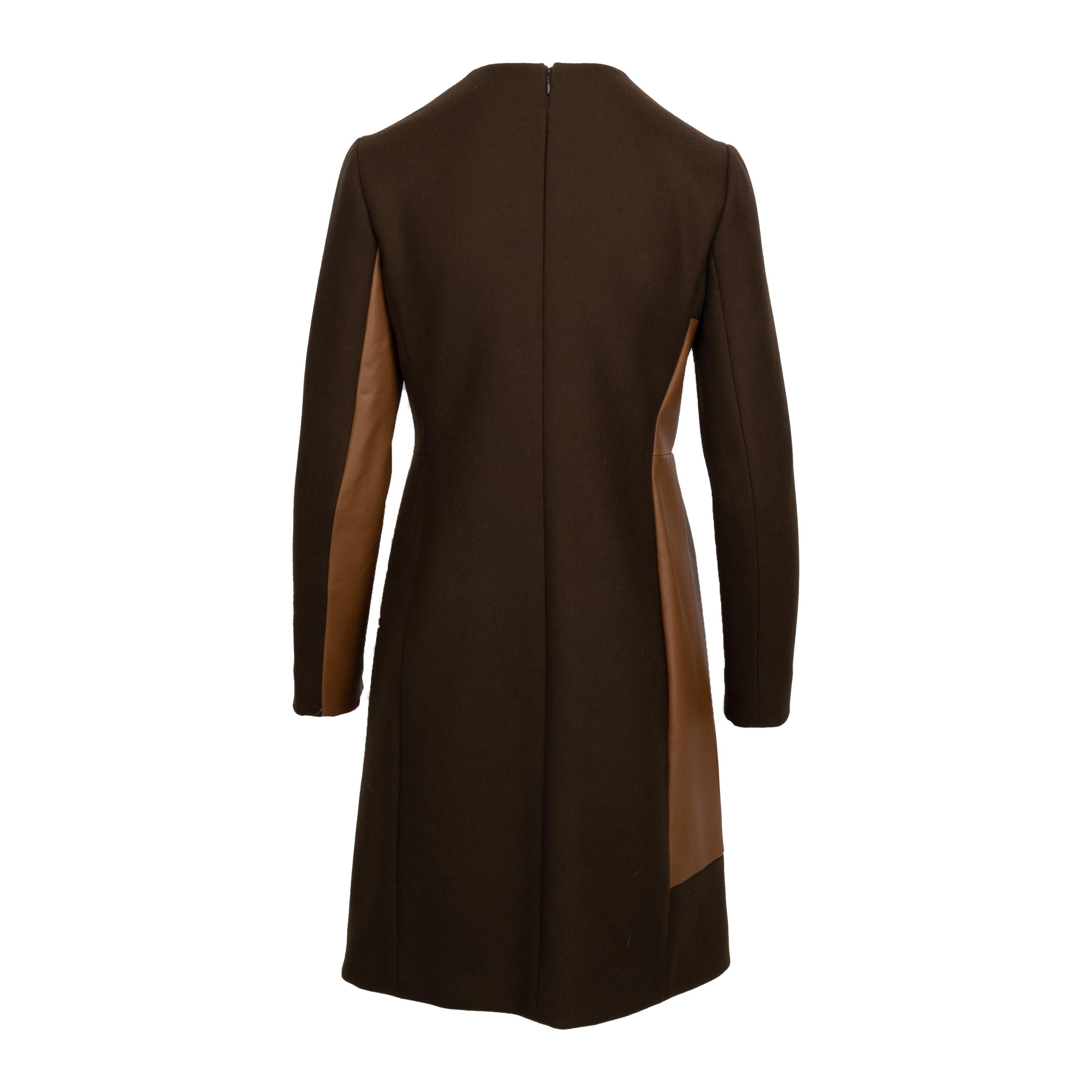 Celine Wool and Leather Dress - '10s In Good Condition For Sale In Milano, IT