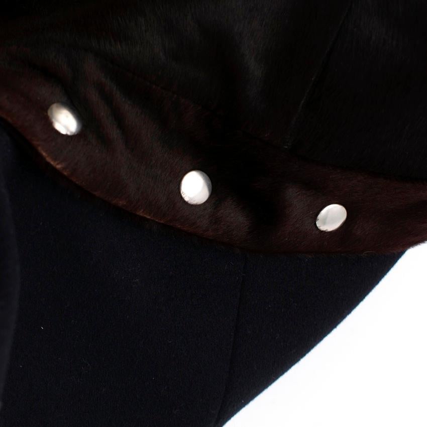Celine Wool & Cashmere Blend Jacket with Leather & Fur Trim XS 36 1