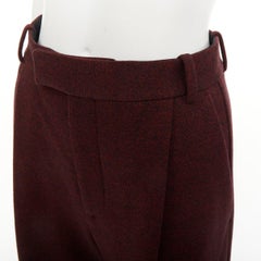 Pantaloni eleganti a gamba larga in lana CELINE, a vita alta con piega stirata, taglia FR34 XS
