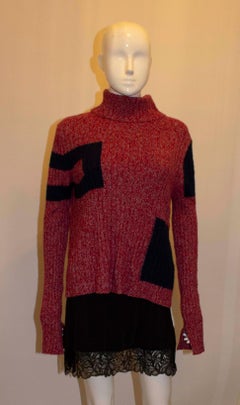 Celine  Wool /Silk Mix Jumper in Red , White and Blue.