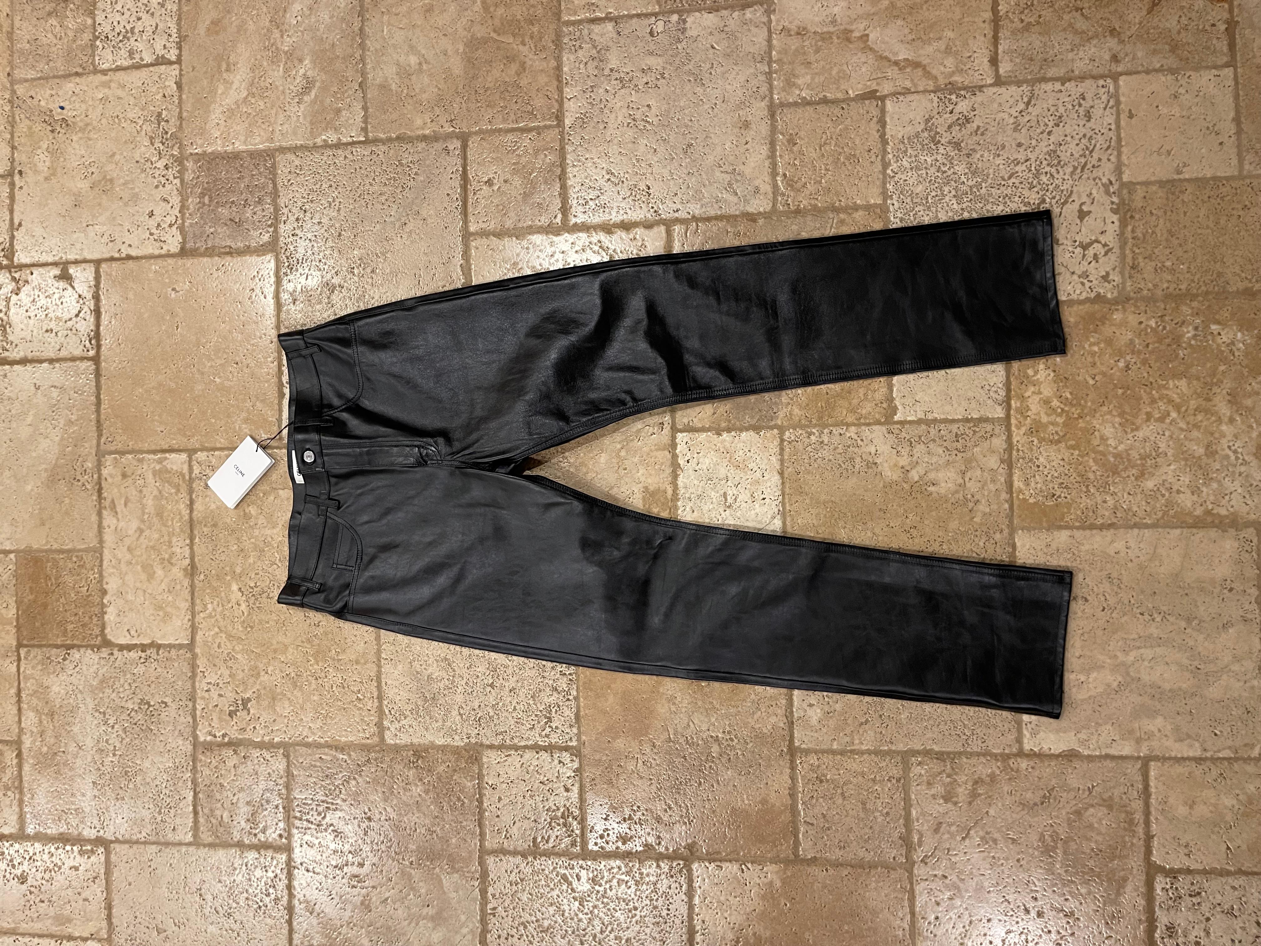 
Celine x Hedi Slimane FW19

Black Calfskin Leather Pants

Brand new w/ tags

Size 32


Sold out and limited leather pants

Amazing quality calfskin leather with a beautiful black sheen to it.

Selling for less then retail!


Measurements:

Waist:
