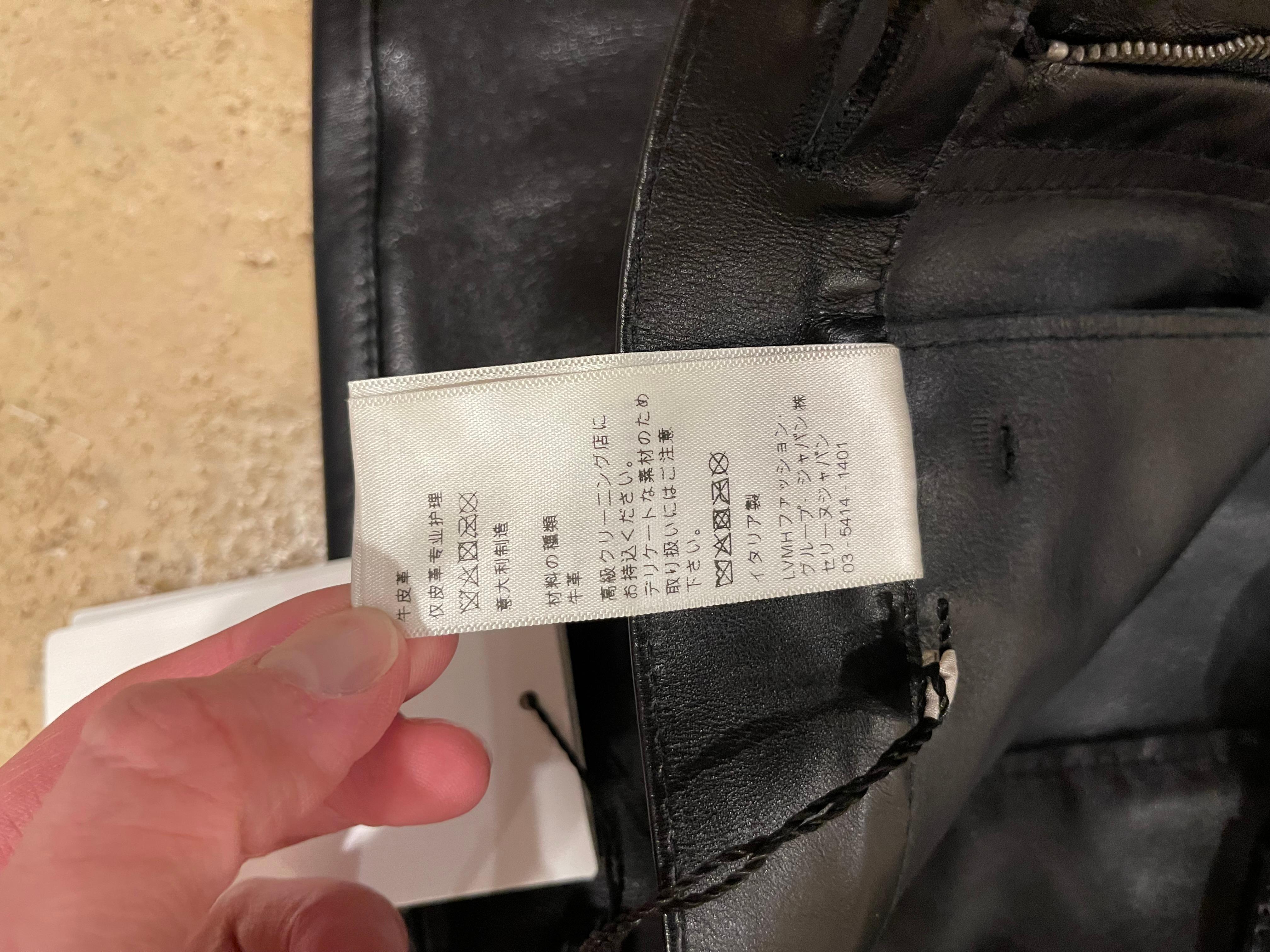 Celine x Hedi Slimane FW19 Pantalon en cuir de veau noir taille 32 3