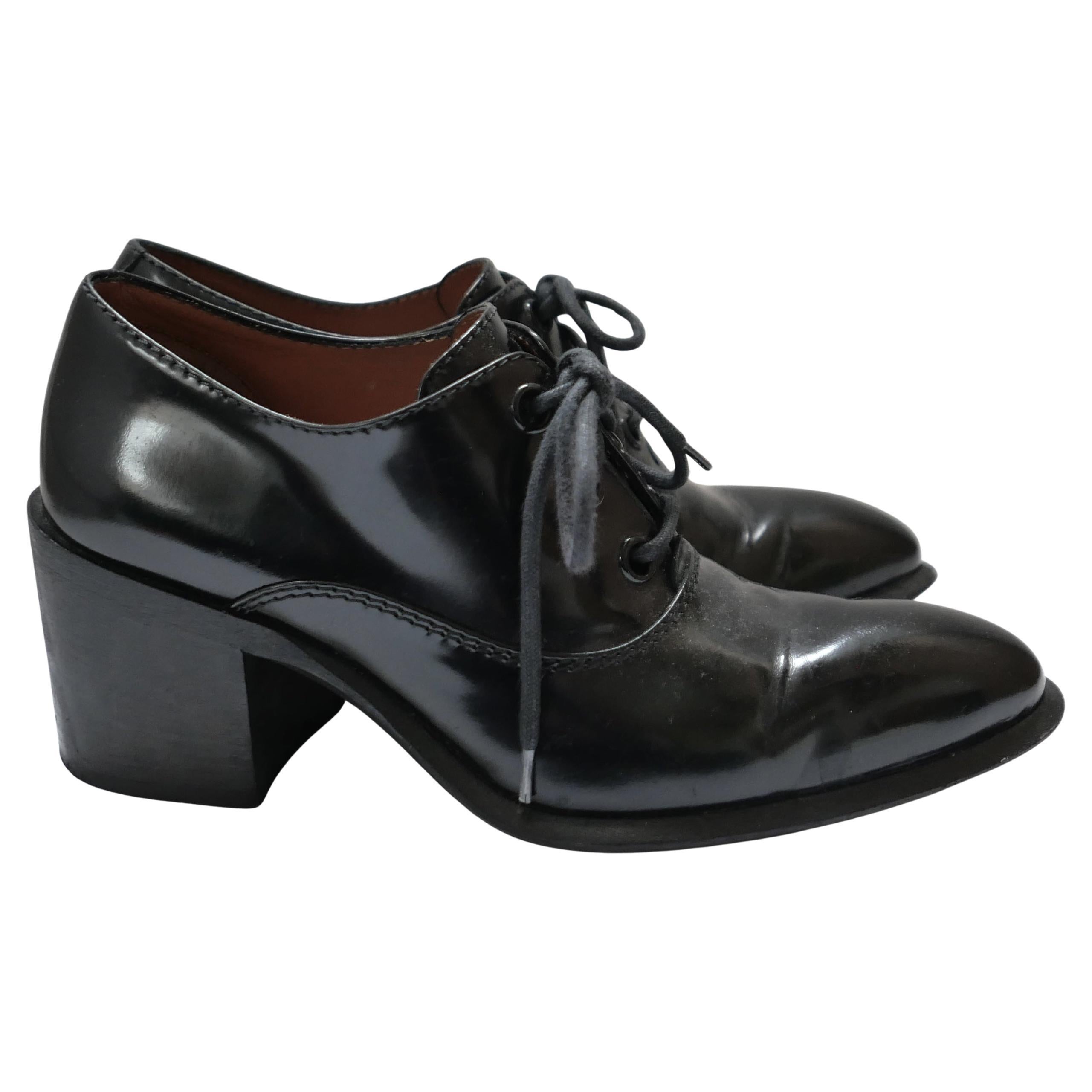 Celine x Phoebe Philo Heeled Oxfords Resort 2015 en vente