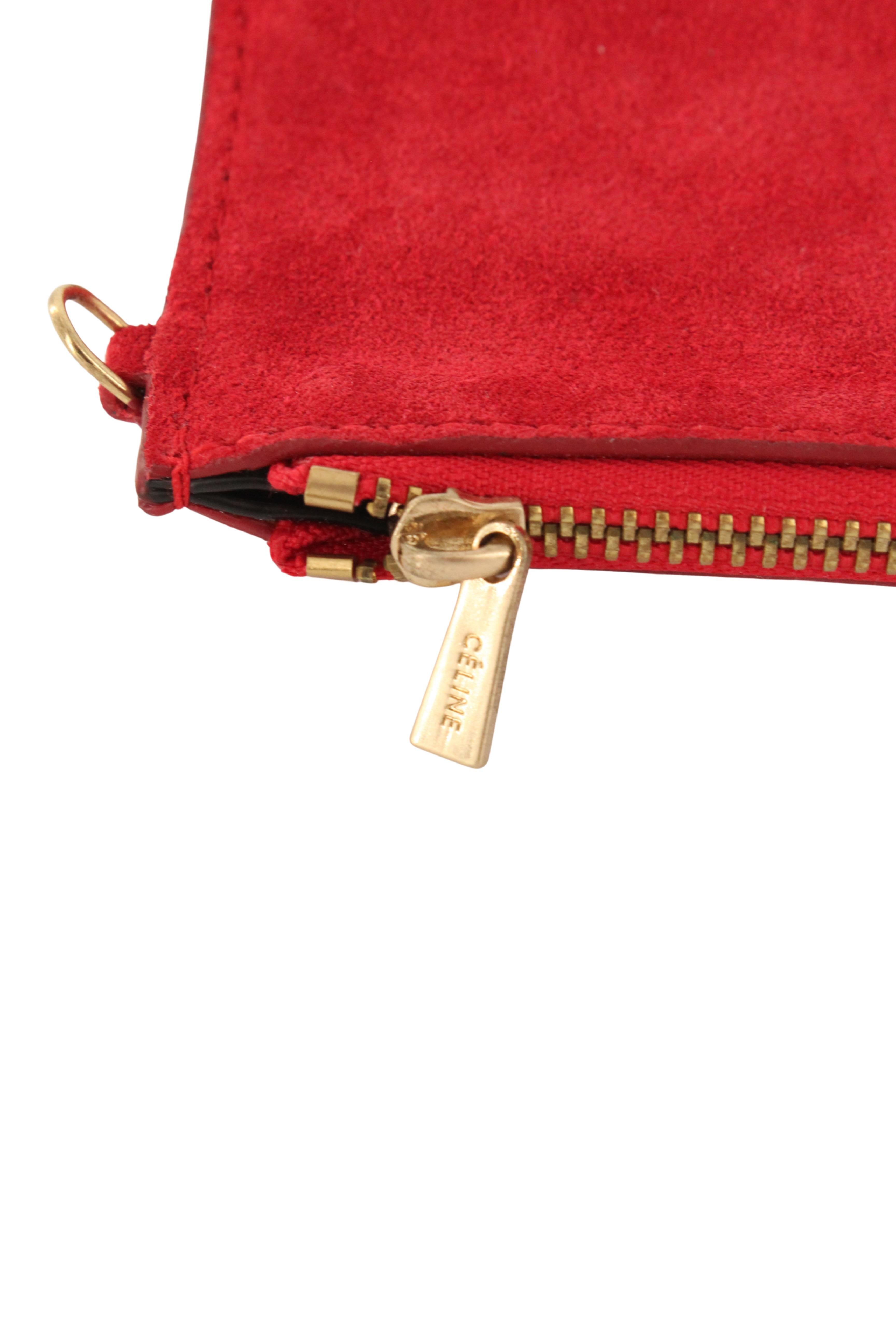 Celine x Phoebe Philo Resort 2012 Suede Hobo Gourmette Bag Gold Chain Strap en vente 9