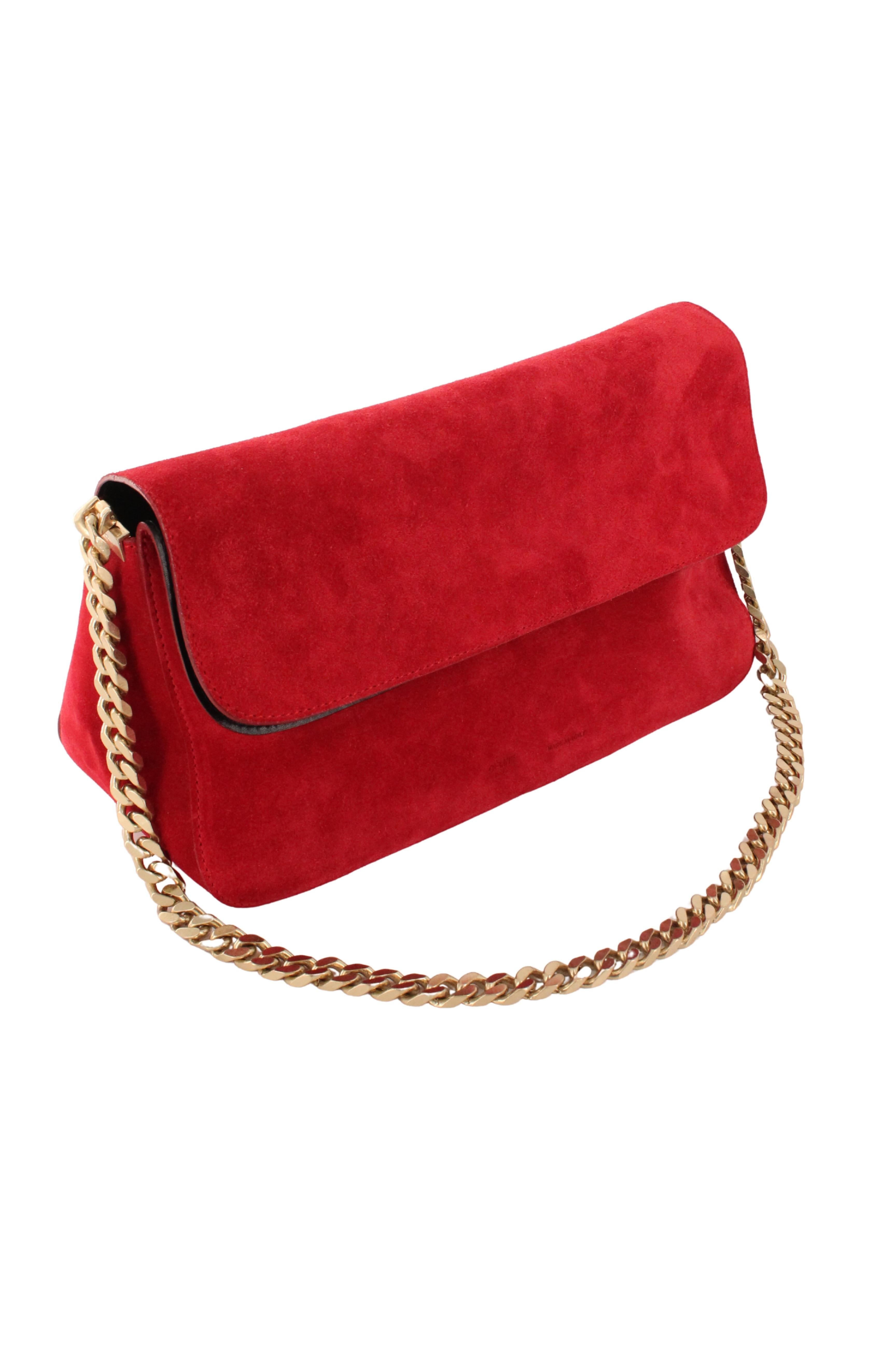 Celine x Phoebe Philo Resort 2012 Suede Hobo Gourmette Bag Gold Chain Strap Excellent état - En vente à BELLEVUE HILL, NSW