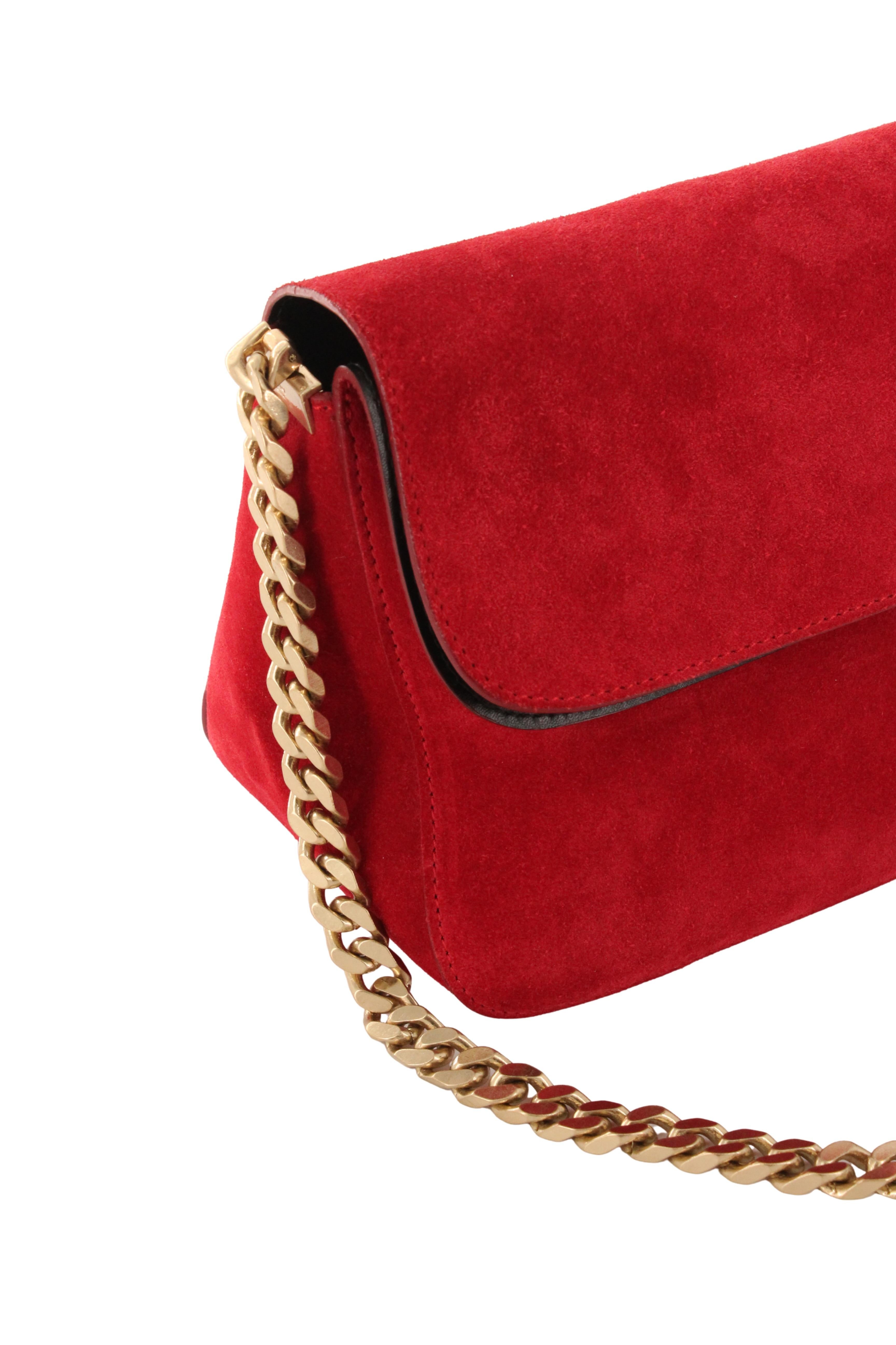 Celine x Phoebe Philo Resort 2012 Suede Hobo Gourmette Bag Gold Chain Strap Unisexe en vente