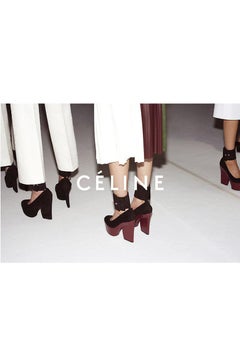 Céline x Phoebe Philo Frühjahr/Sommer 2012 – Laufsteg & Kampagne: Plateauschuhe aus Wildleder, Größe 36