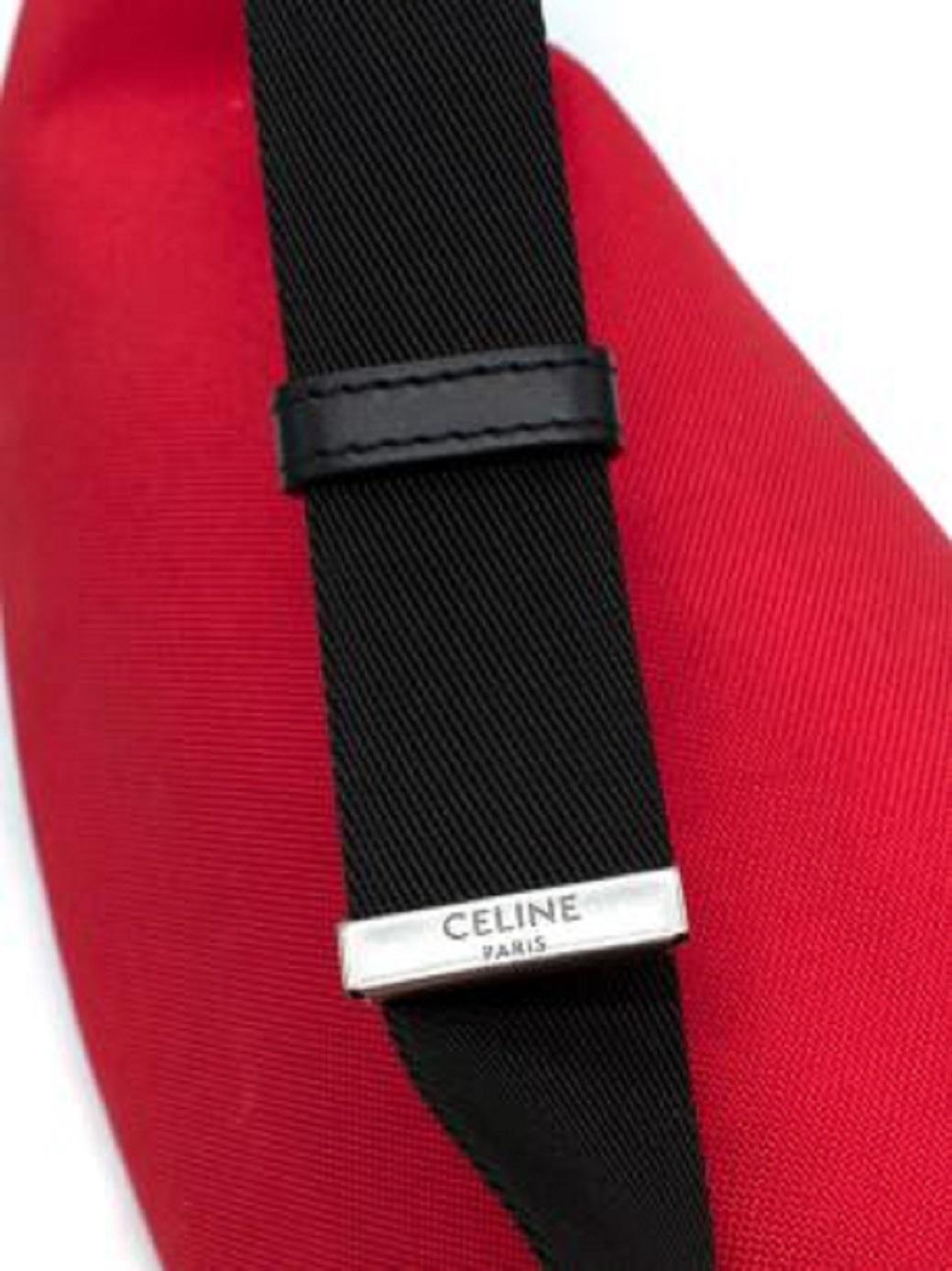 Celine XL Nylon Logo Canvas Belt Bag For Sale 2