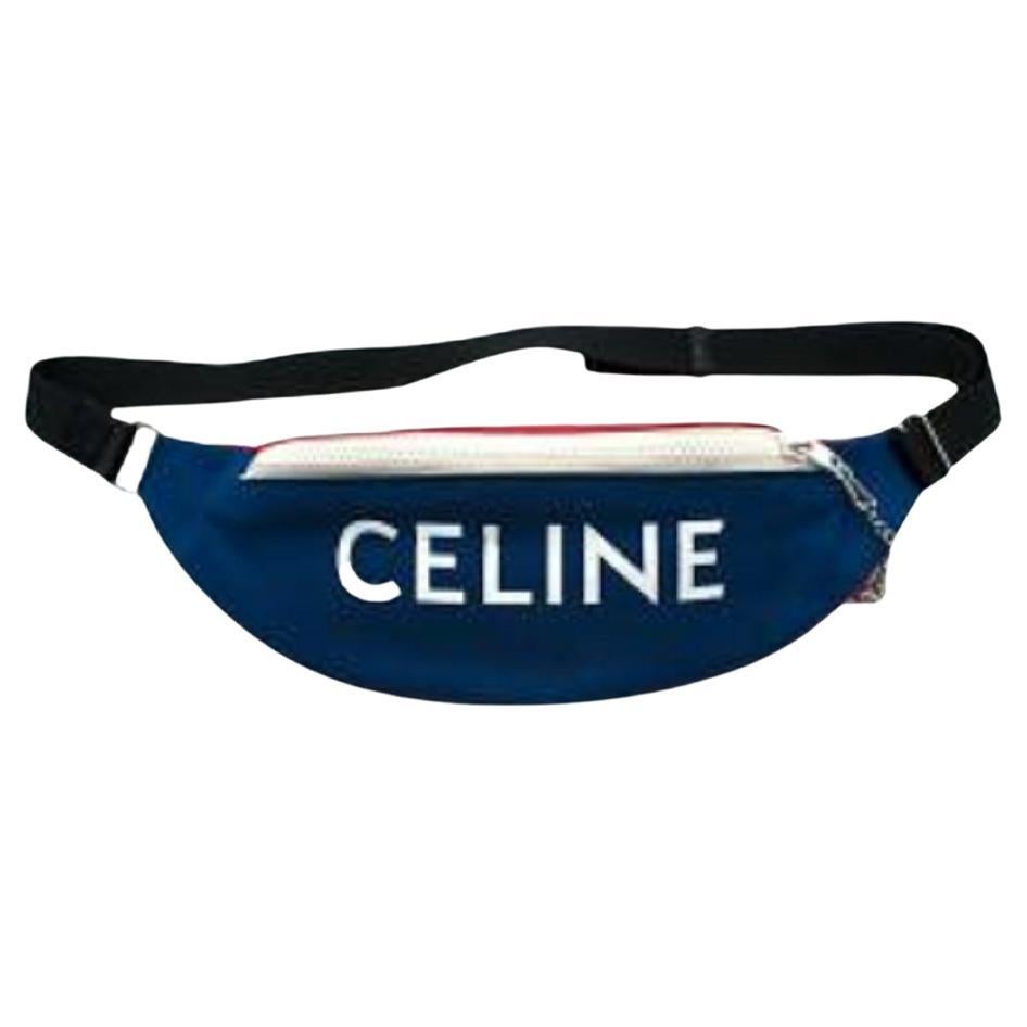 Celine XL Nylon Logo Canvas Belt Bag For Sale