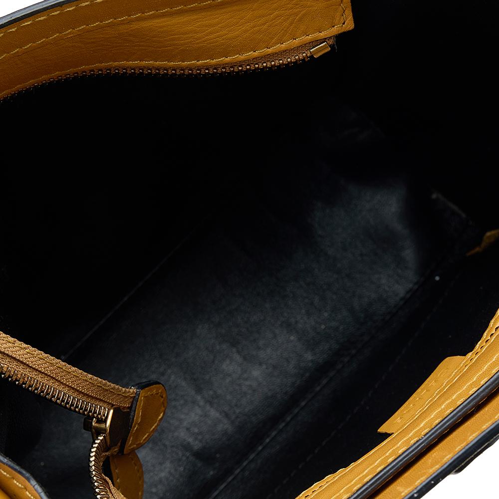 Celine Yellow/Black Leather Nano Luggage Tote In Good Condition In Dubai, Al Qouz 2
