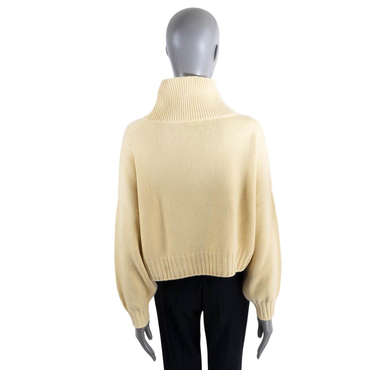 CELINE yellow cashmere 2023 CROPPED HIGH NECK Sweater XS 1