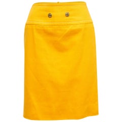 Celine Yellow Denim Pencil Skirt