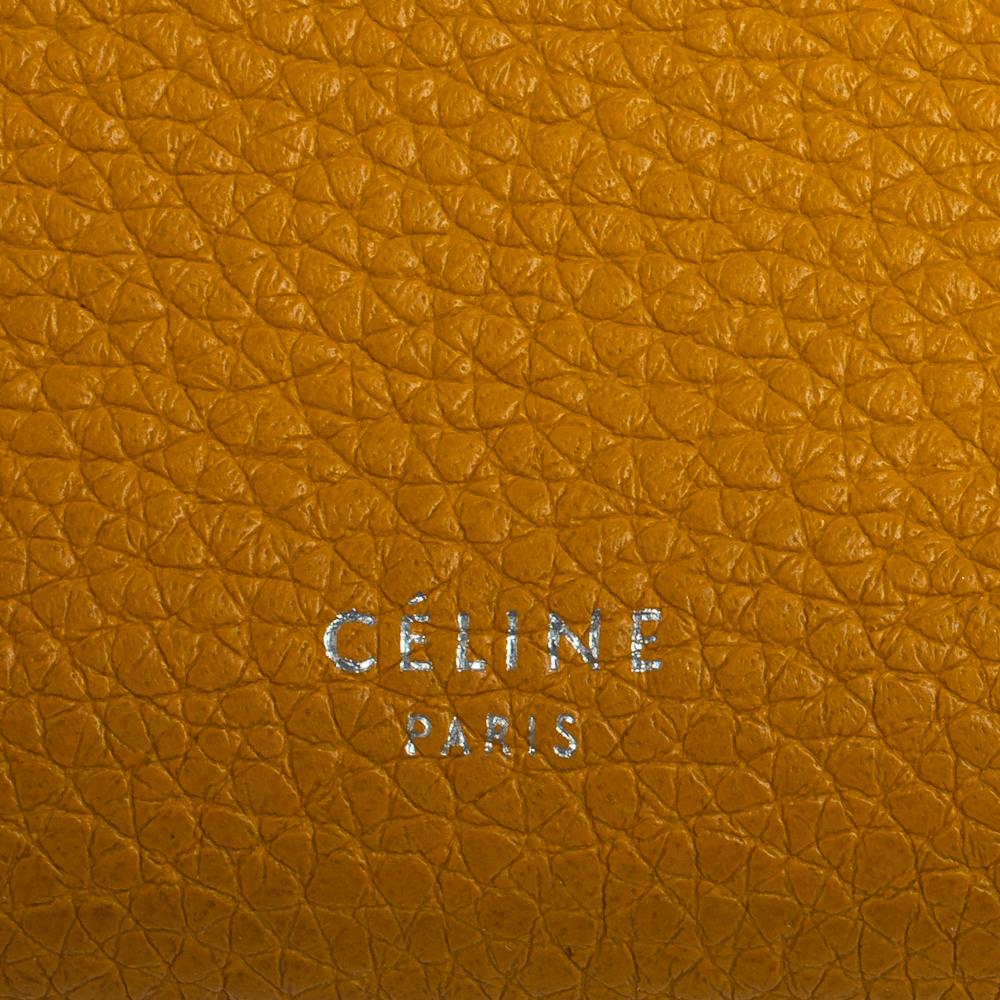 Women's Celine Yellow Leather Large Multifunction Flap Wallet