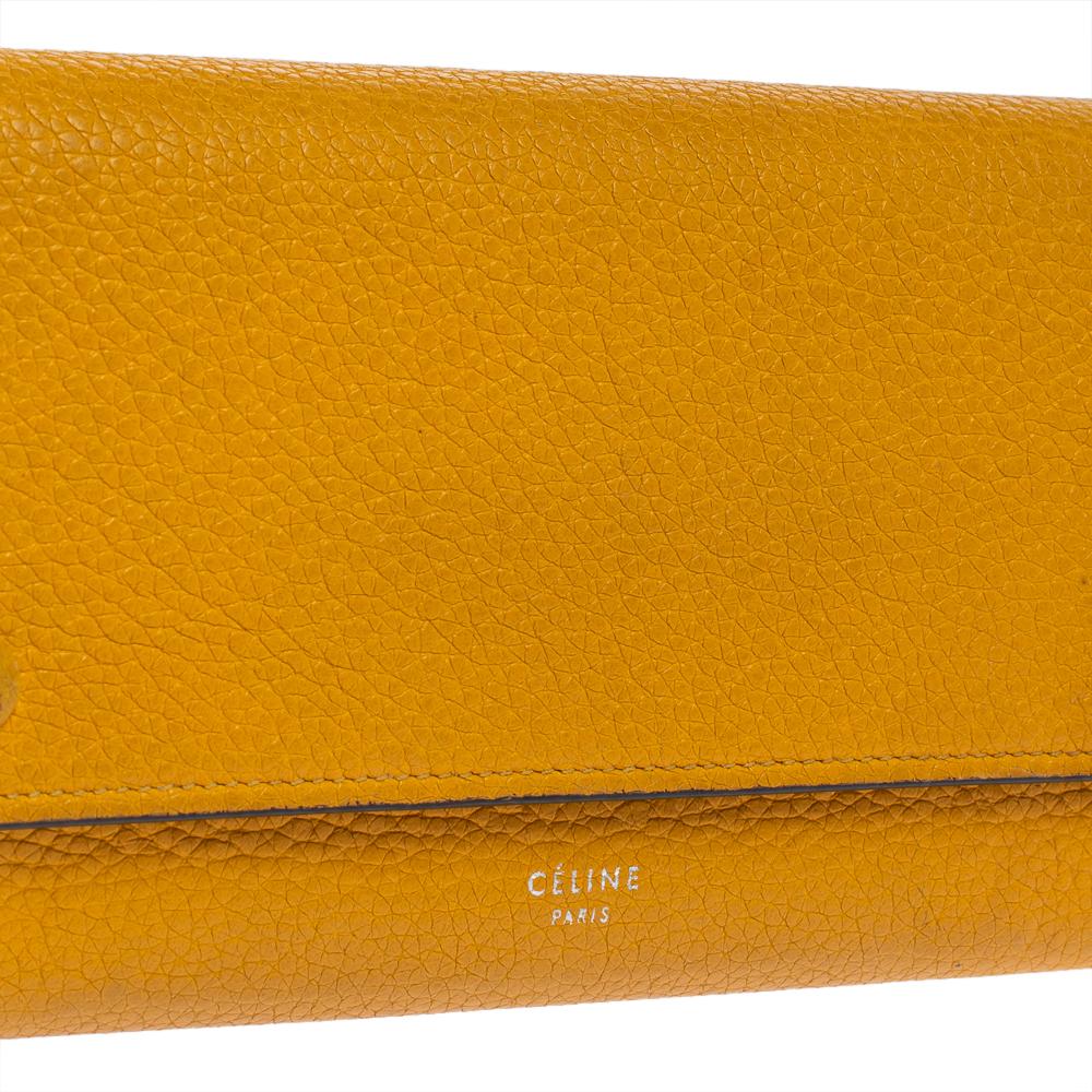 Celine Yellow Leather Large Multifunction Flap Wallet 2