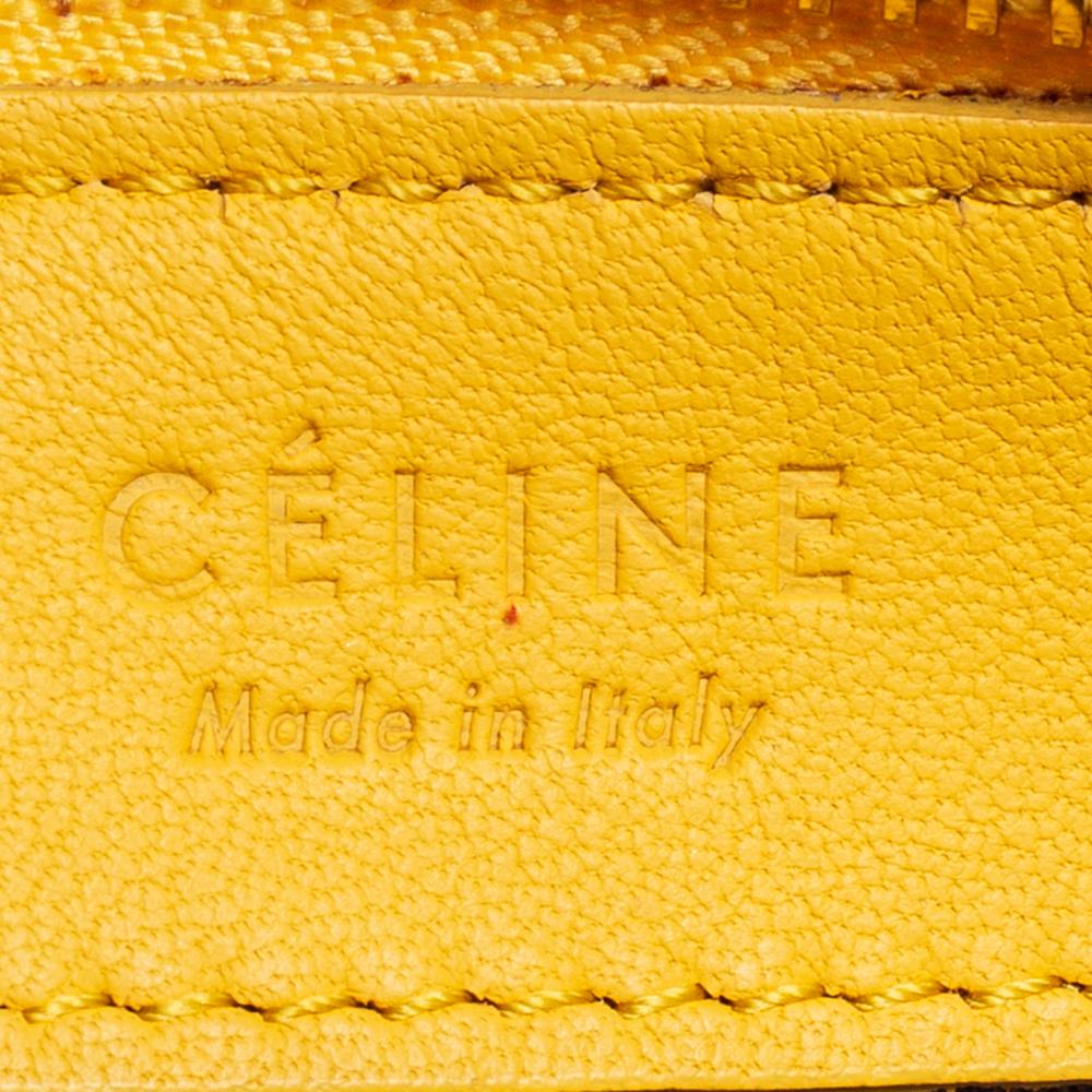 Celine Yellow Leather Large Trio Crossbody Bag 6