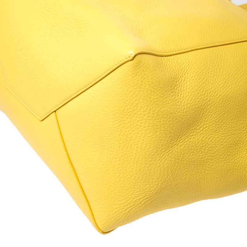 Celine Yellow Leather Medium Cabas Phantom Shopper Tote 3