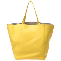 Celine Yellow Leather Medium Cabas Phantom Shopper Tote