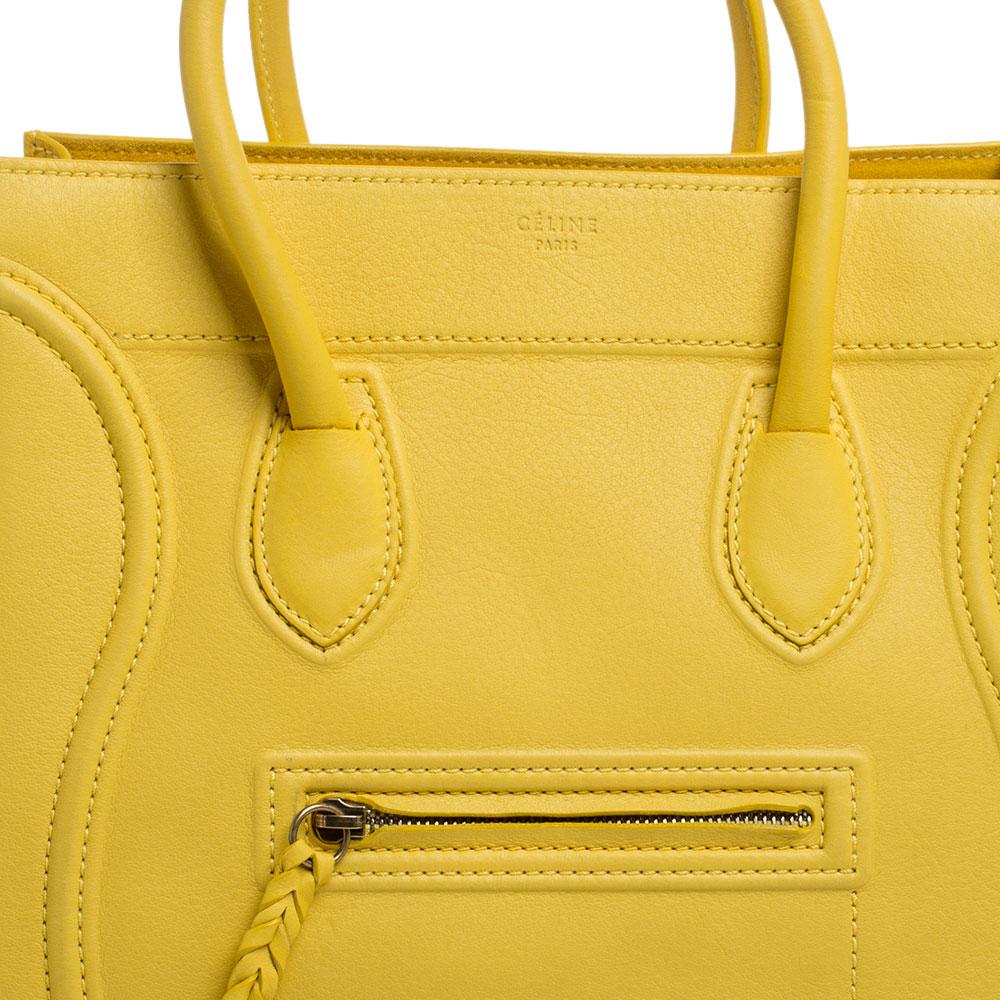 Celine Yellow Leather Medium Phantom Luggage Tote 3