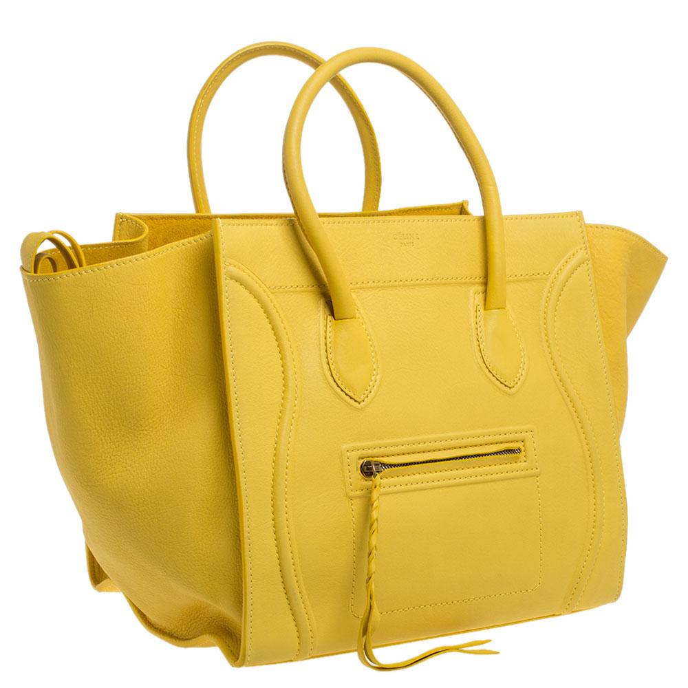 yellow leather bag