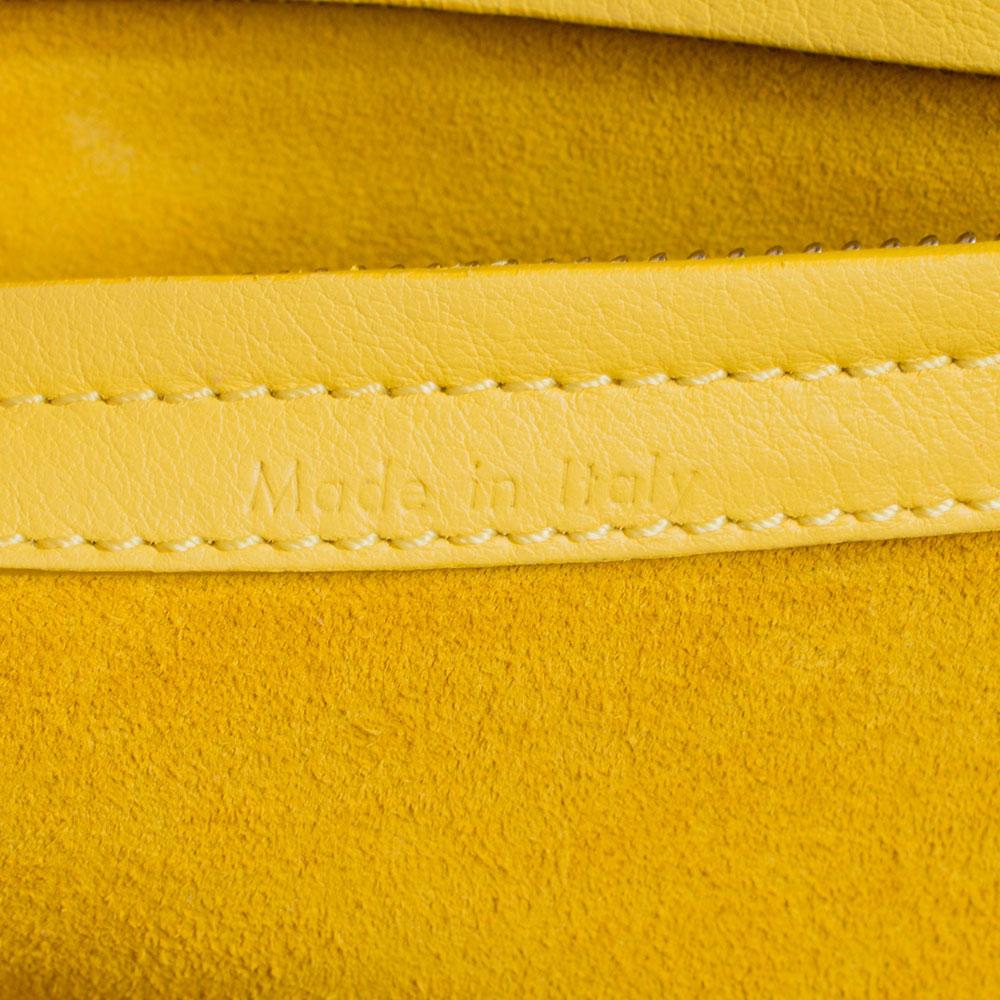 Women's Celine Yellow Leather Medium Phantom Luggage Tote