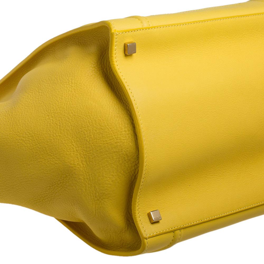 Celine Yellow Leather Medium Phantom Luggage Tote 1