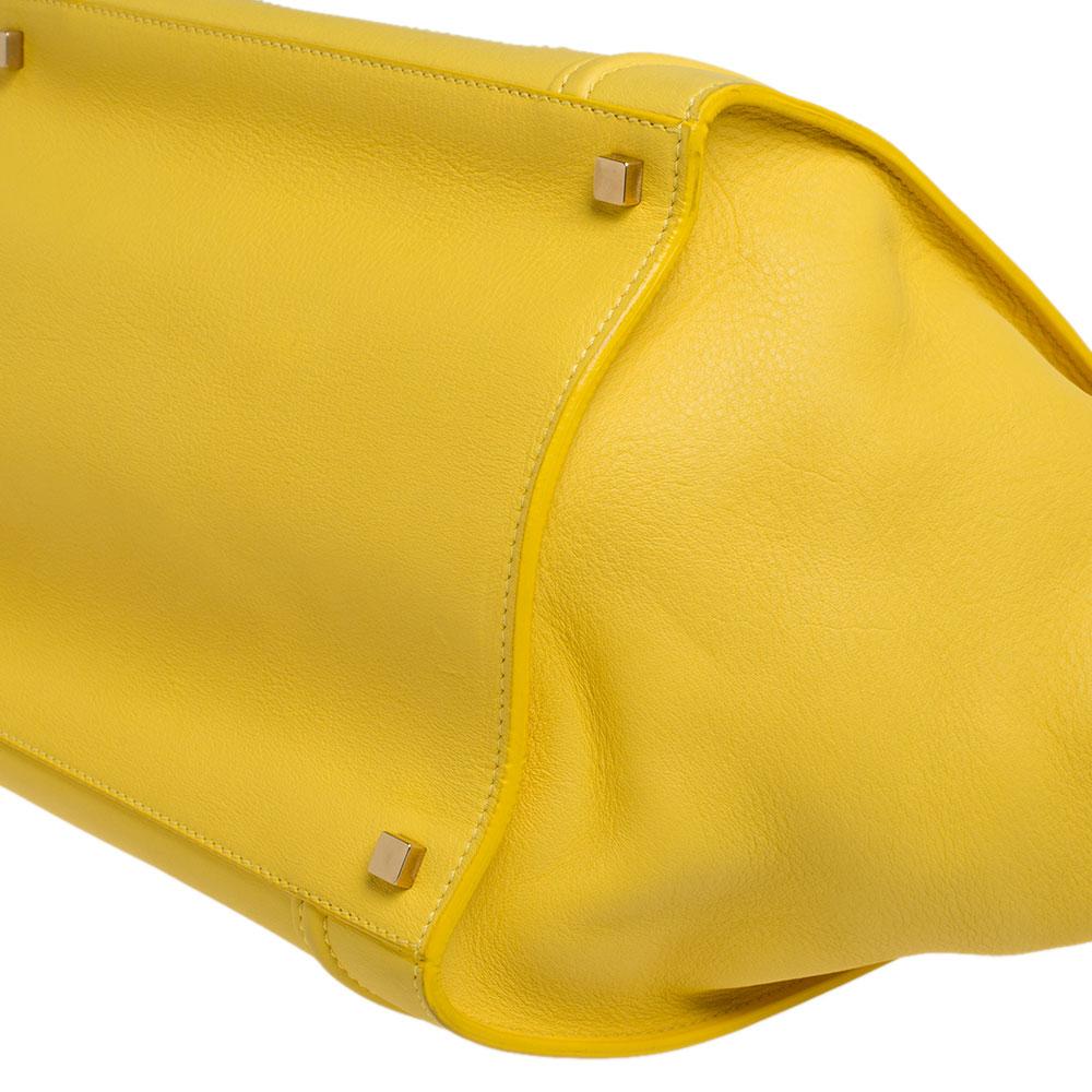 Celine Yellow Leather Medium Phantom Luggage Tote 2