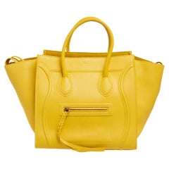Celine Yellow Leather Medium Phantom Luggage Tote